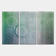 Cirquora Green Gradient Ripple Triptych Acrylic 3D Wall Art