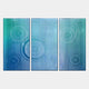 Cirquora Blue Gradient Ripple Triptych Acrylic 3D Wall Art
