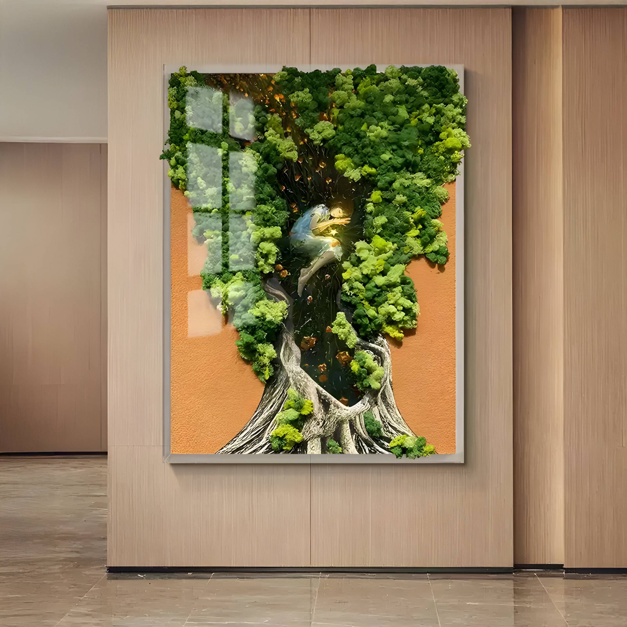Truvira Firefly Dream Moss Framed 3D Wall Art