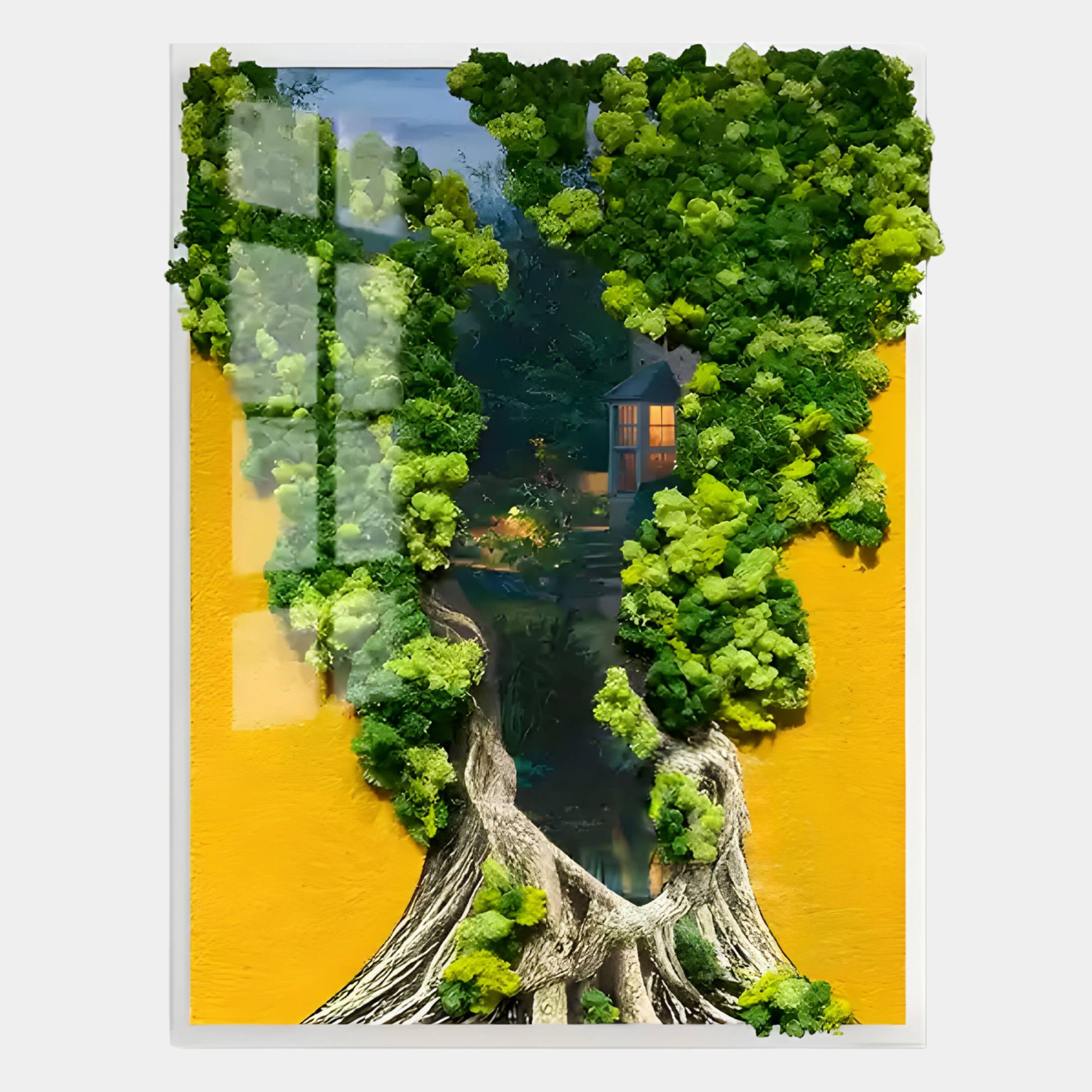 Truvira Garden View Retreat Moss Framed 3D Wall Art