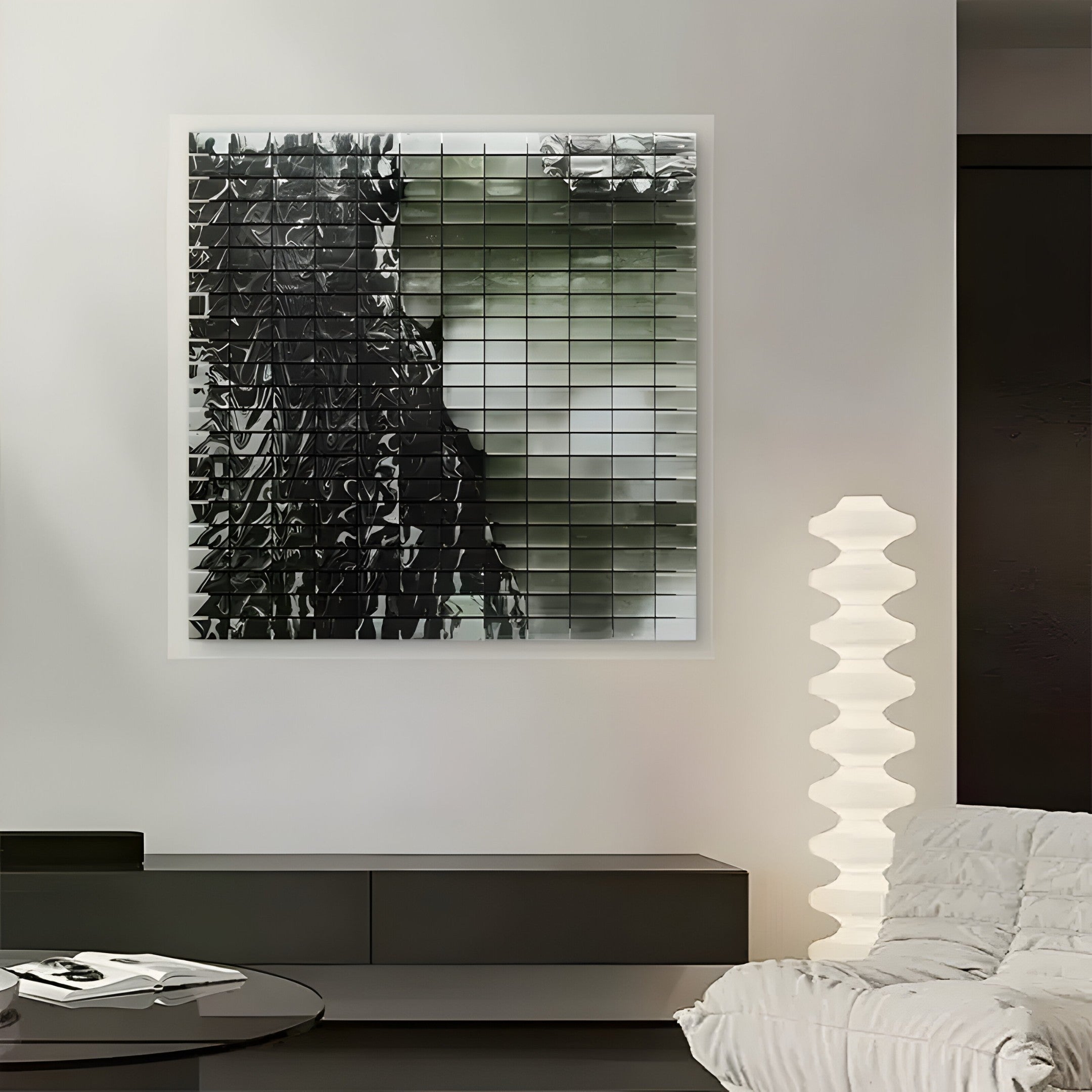 Miravax Forest Fade Ripple Grid Acrylic 3D Wall Art