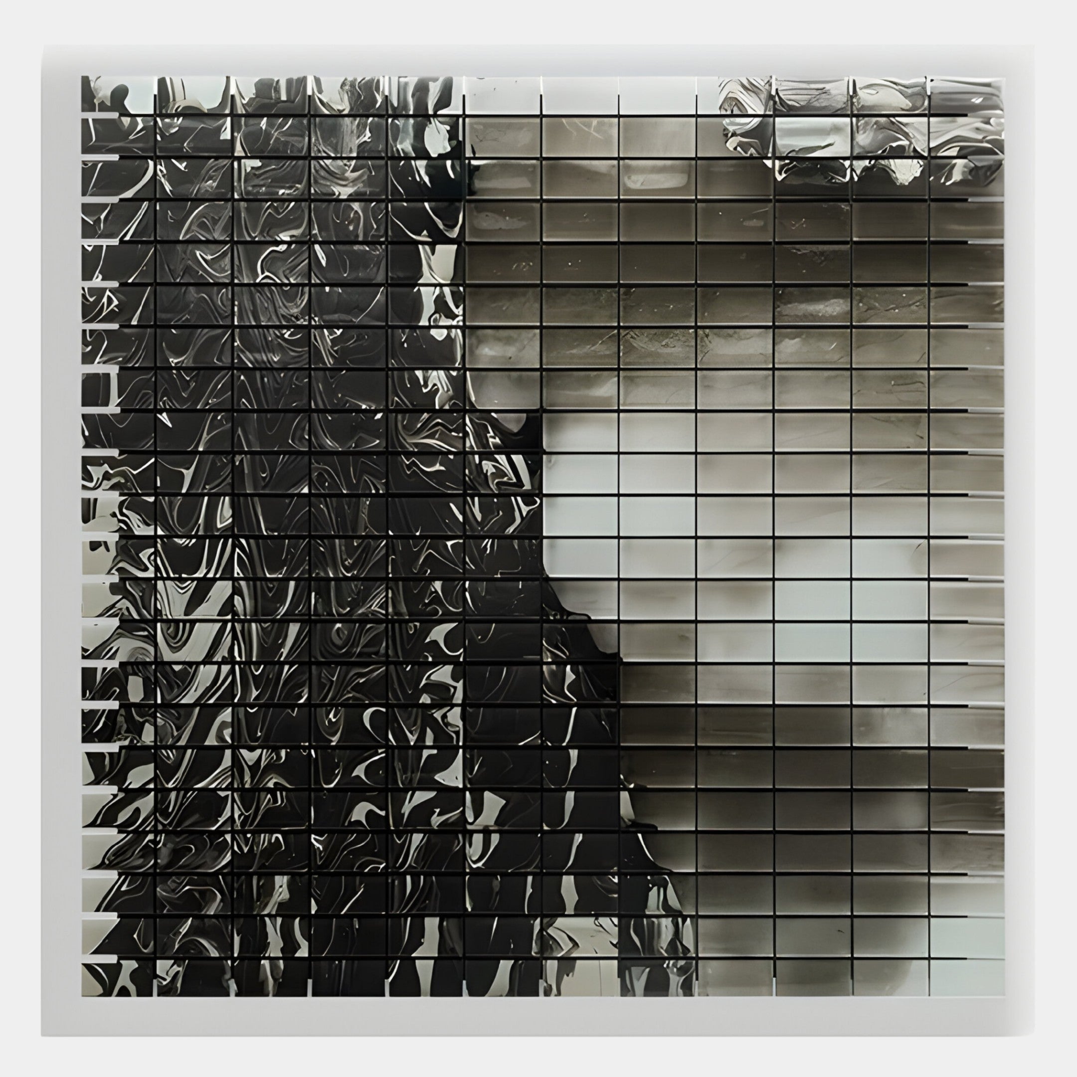 Miravax Monochrome Ripple Grid Acrylic 3D Wall Art
