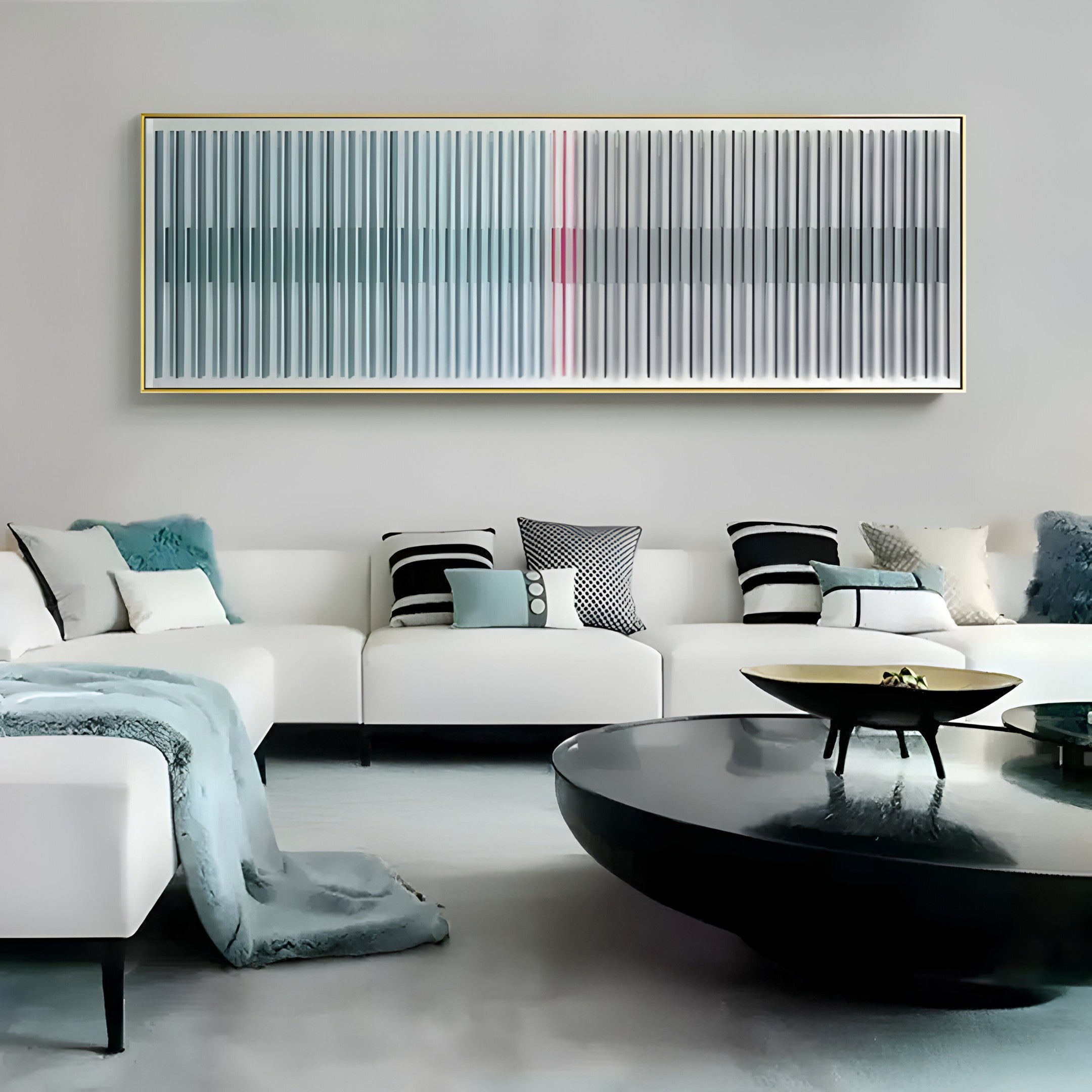 Straviu Blue Flow Stripe Acrylic 3D Wall Art