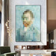 Pixelego Pale Blue Van Gogh Portrait Acrylic Block 3D Wall Art