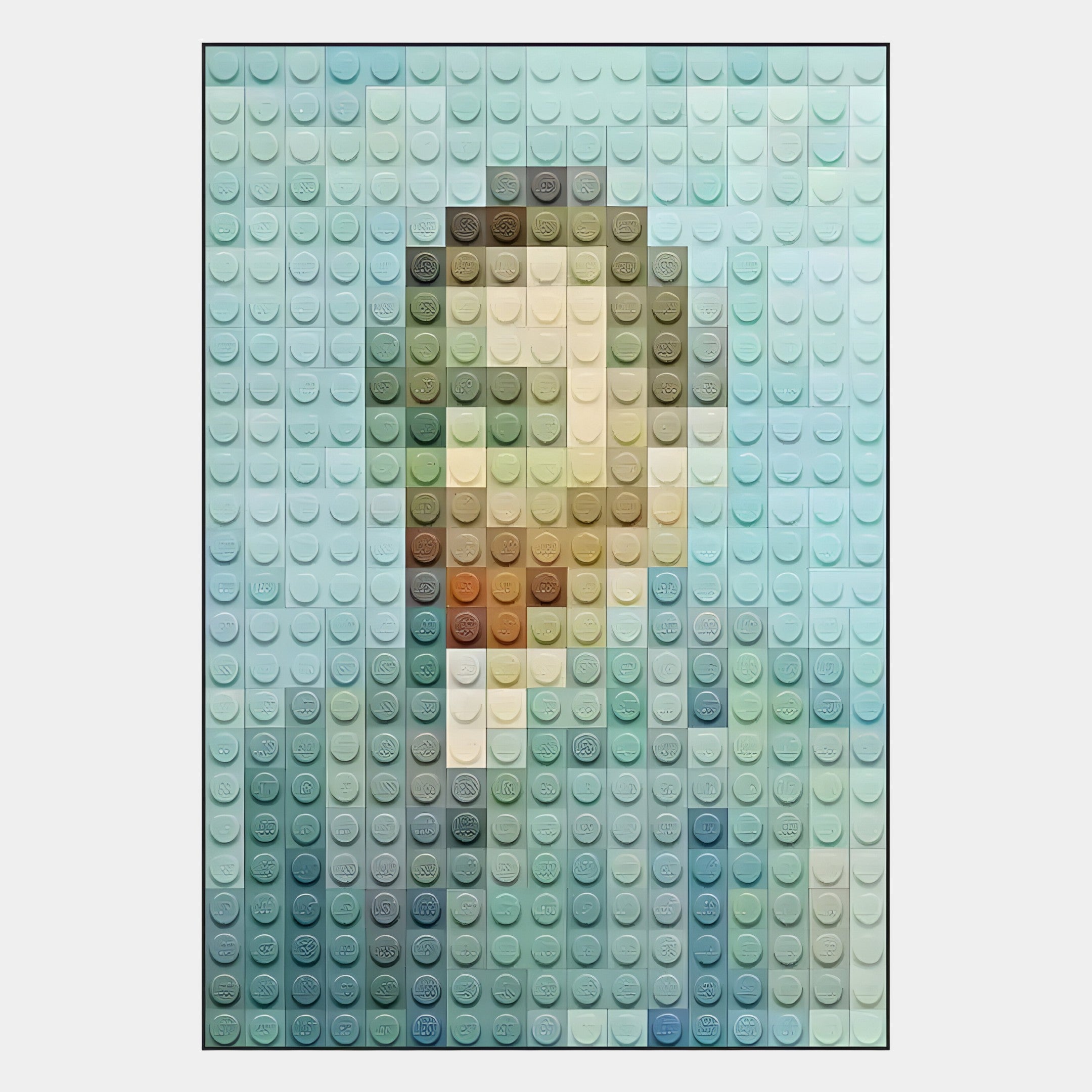 Pixelego Pale Blue Van Gogh Portrait Acrylic Block 3D Wall Art