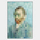 Pixelego Pale Blue Van Gogh Portrait Acrylic Block 3D Wall Art