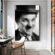 Pixelego Charlie Chaplin Portrait Acrylic Block 3D Wall Art