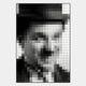 Pixelego Charlie Chaplin Portrait Acrylic Block 3D Wall Art