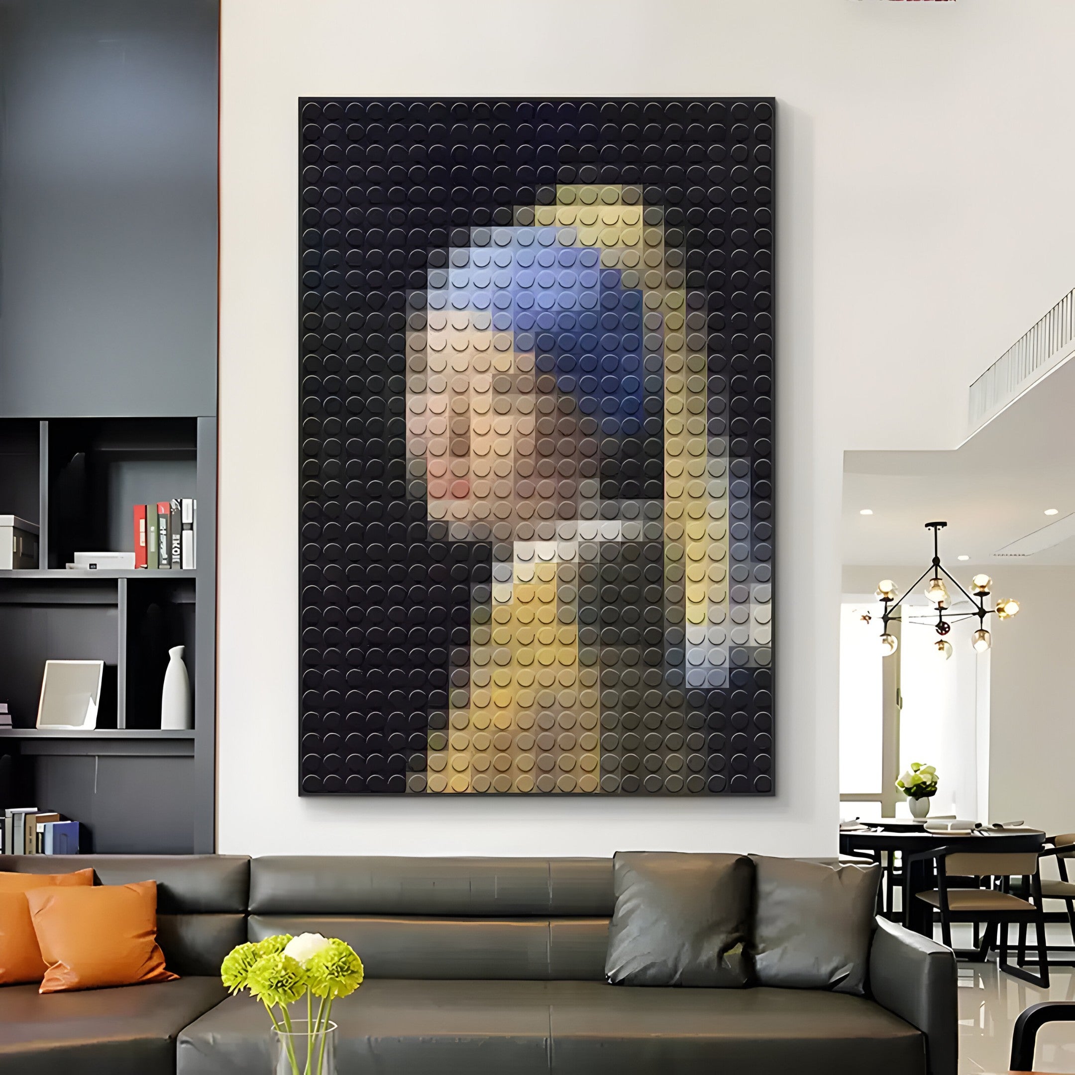 Pixelego Girl with a Pearl Earring Mosaic Acrylic 3D Wall Art