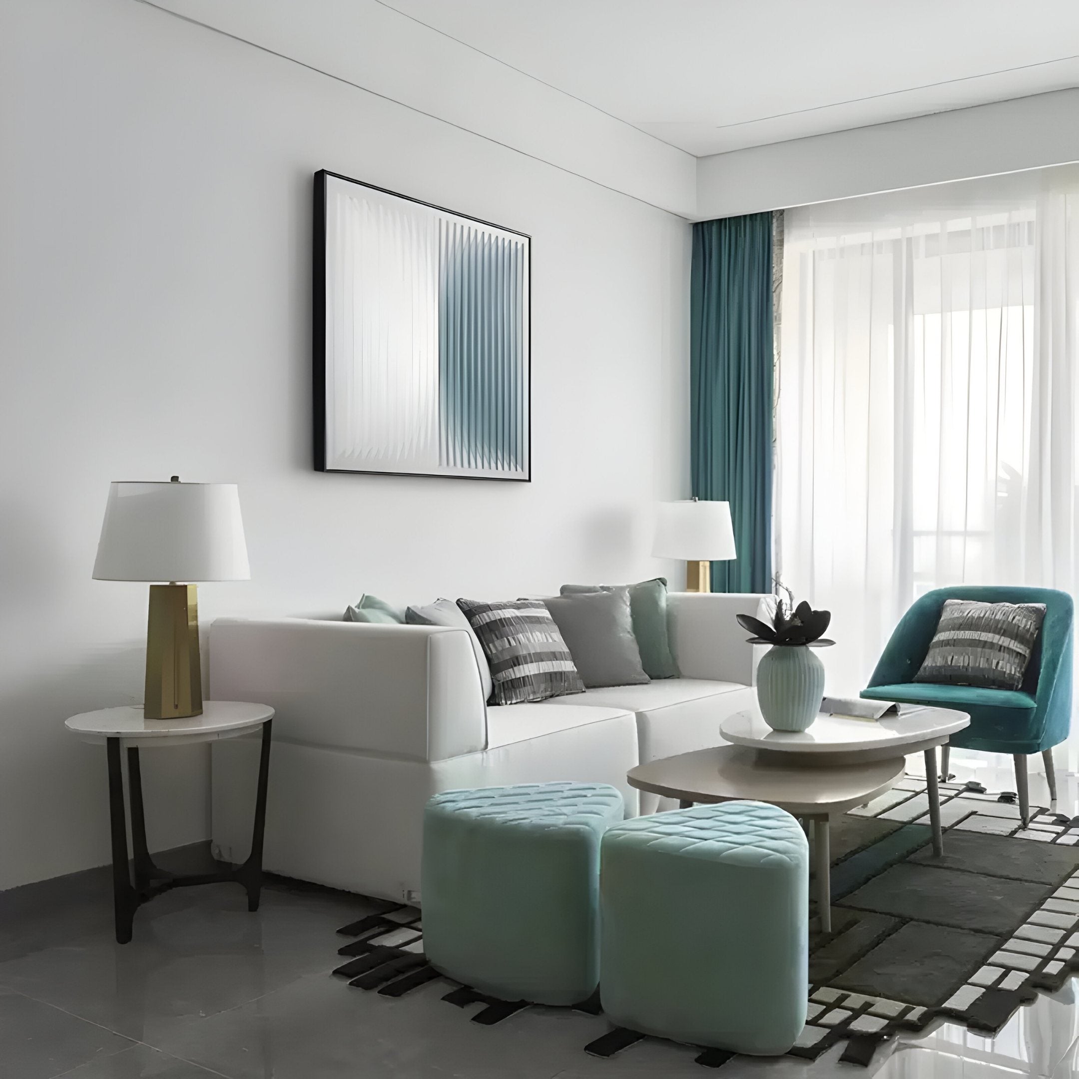 Halcyon Teal Fade Lens Acrylic 3D Wall Art
