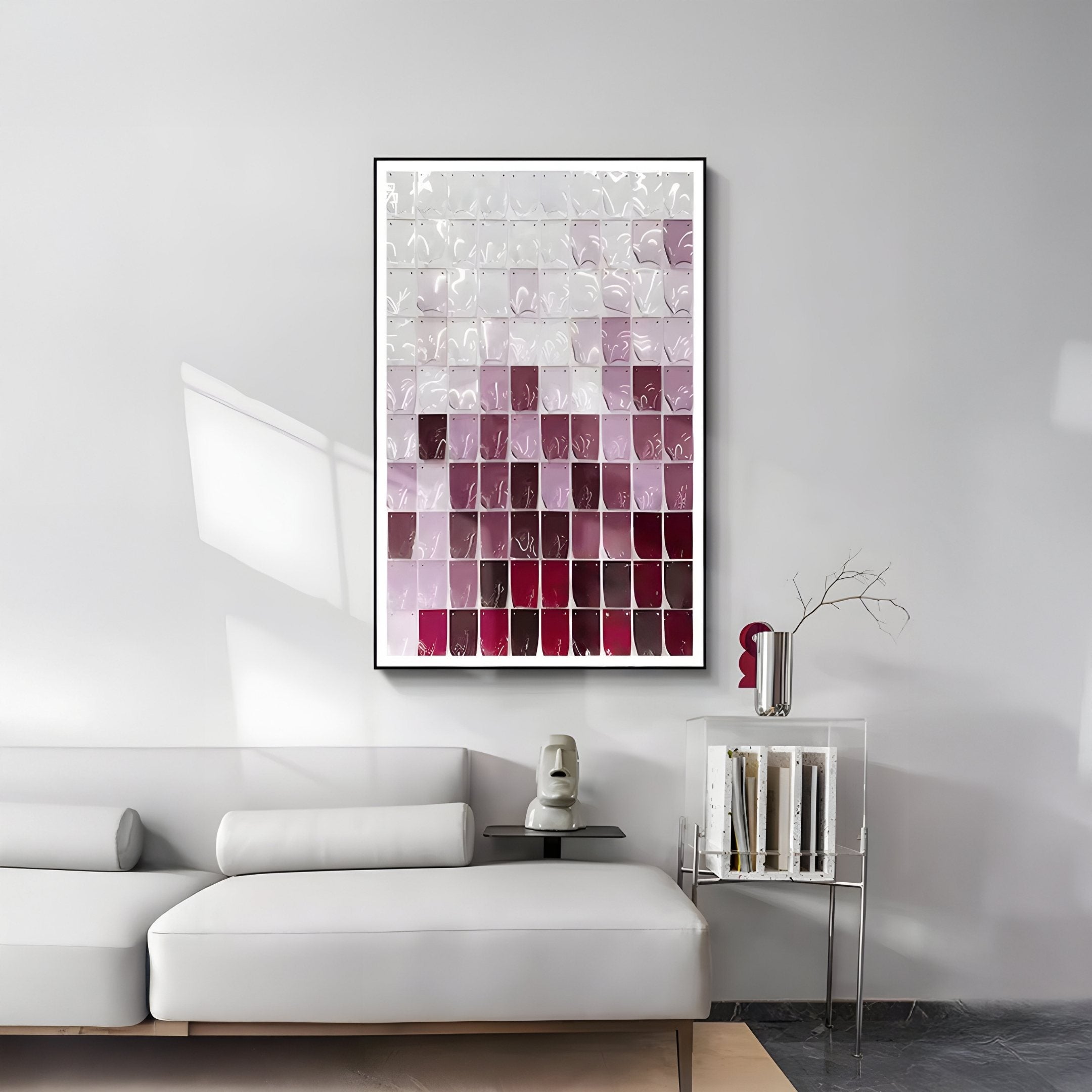 Tessela Burgundy Mosaic Acrylic 3D Wall Art