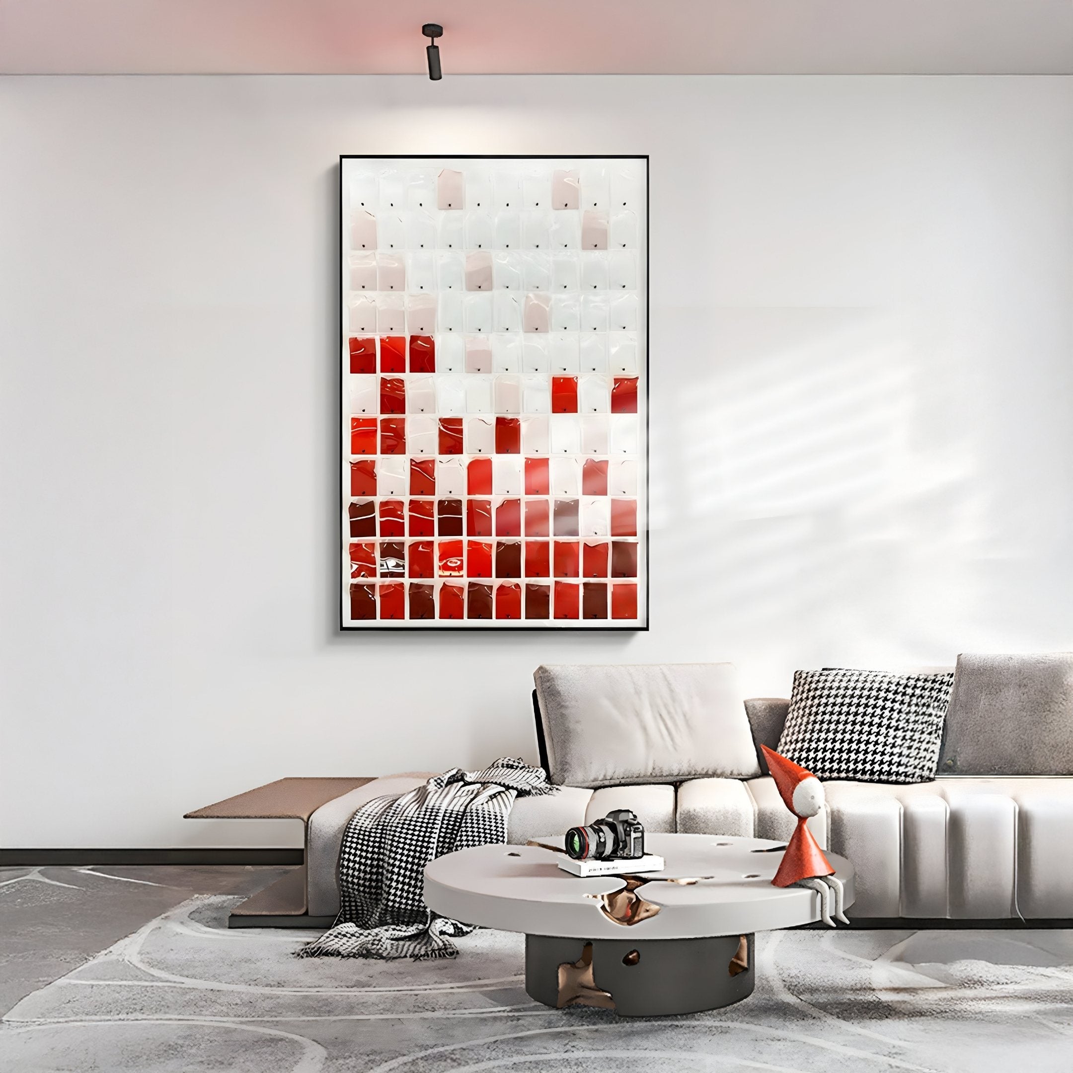 Tessela Scarlet Porcelain Mosaic Acrylic 3D Wall Art