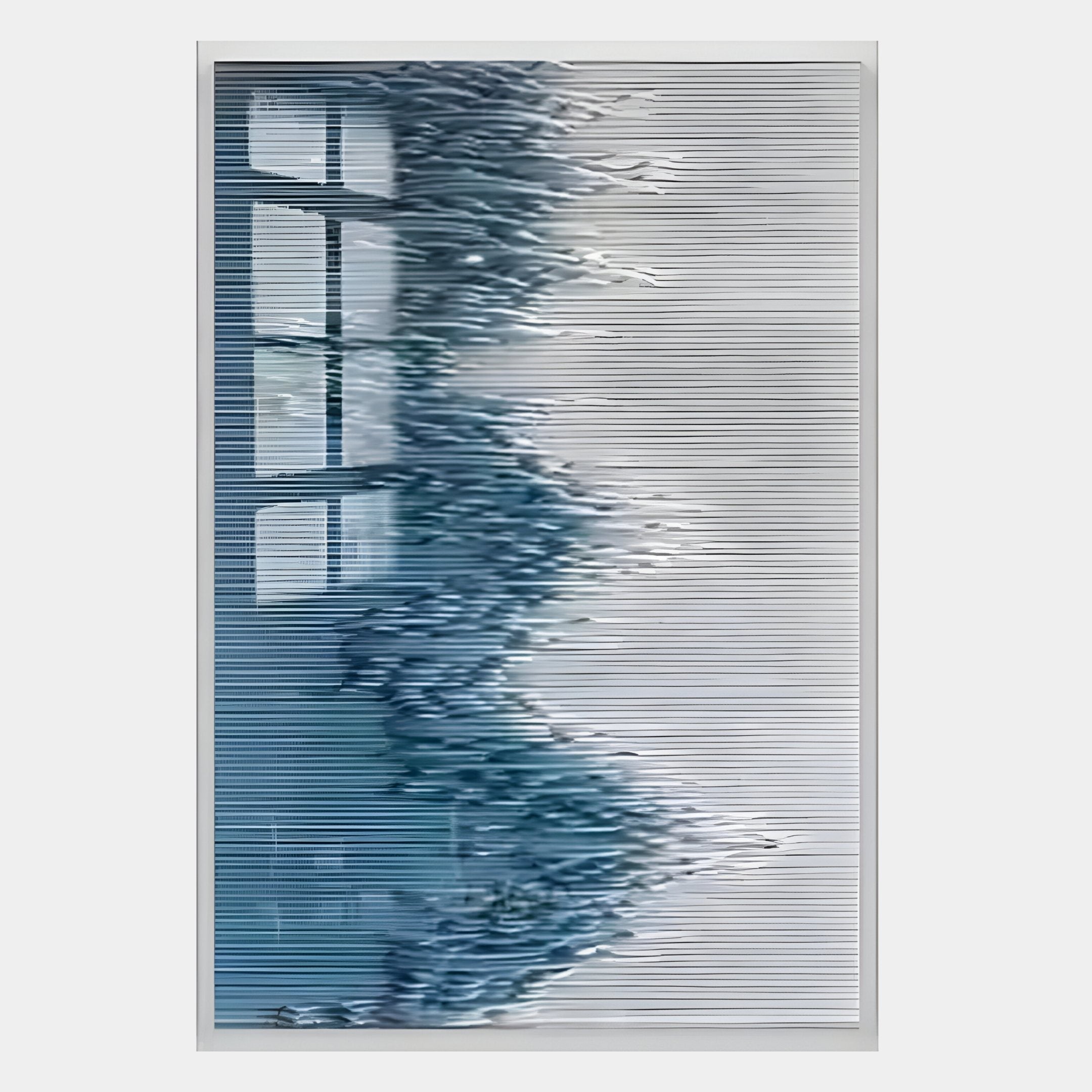 Tessa Teal Ridges Wood Carving 3D Wall Art