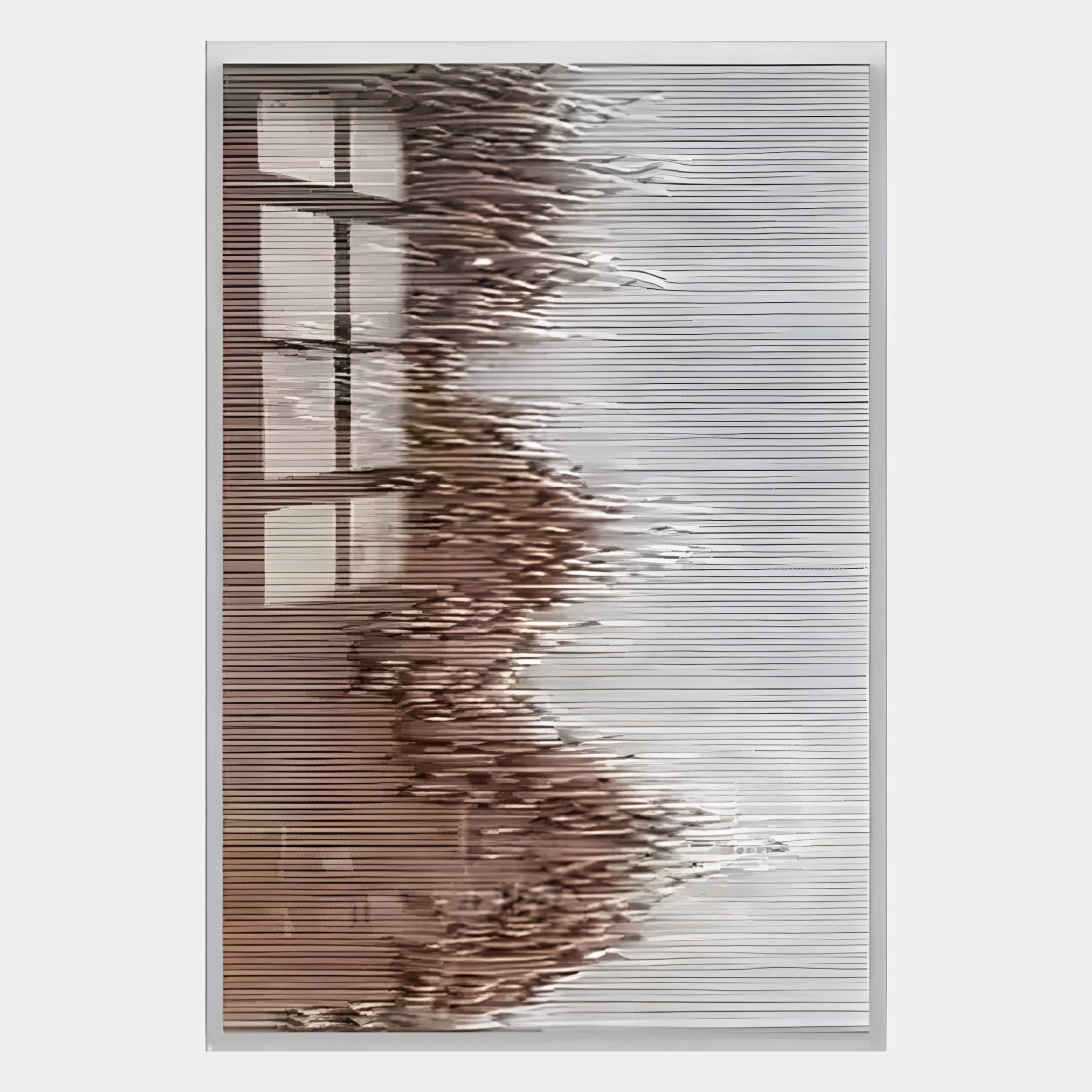 Tessa Walnut Ridges Wood Carving 3D Wall Art