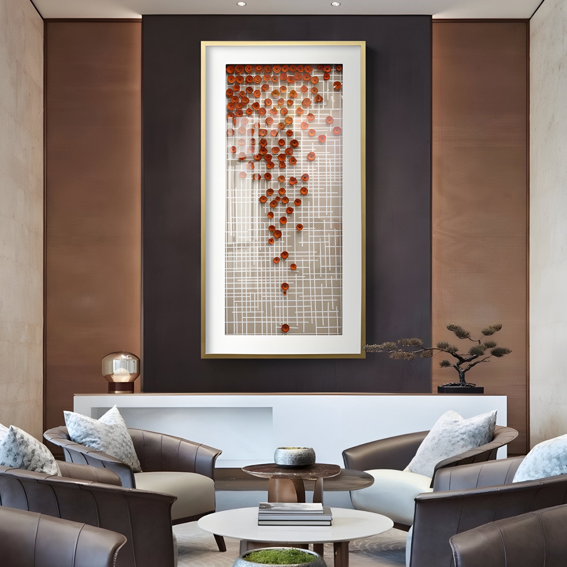 Flourish I Red Flower Sawdust 3D Wall Art