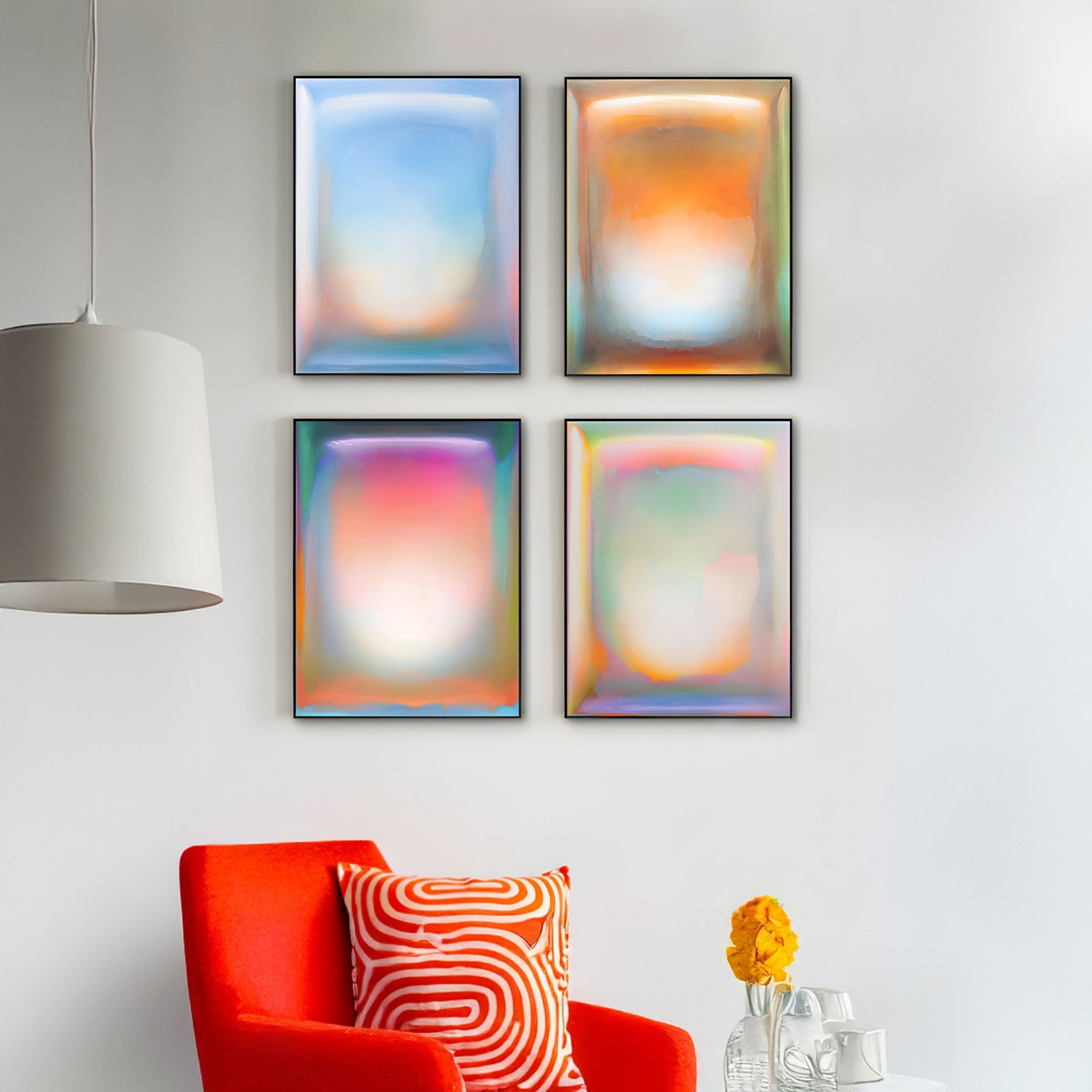 Lumin Celestial Veil Glow Crystal Porcelain Wall Art