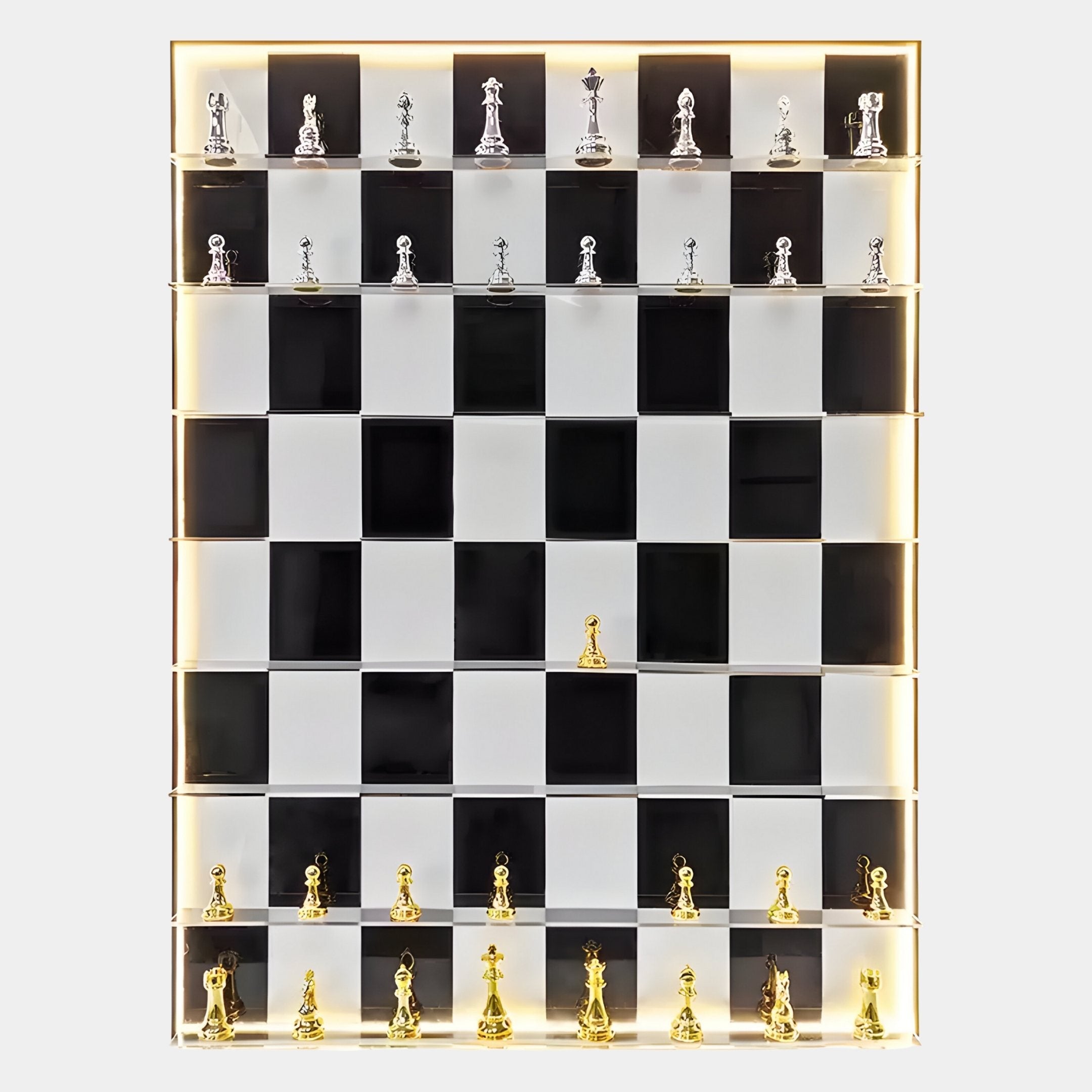 Strategix Black & White Chessboard Acrylic 3D LED Wall Art