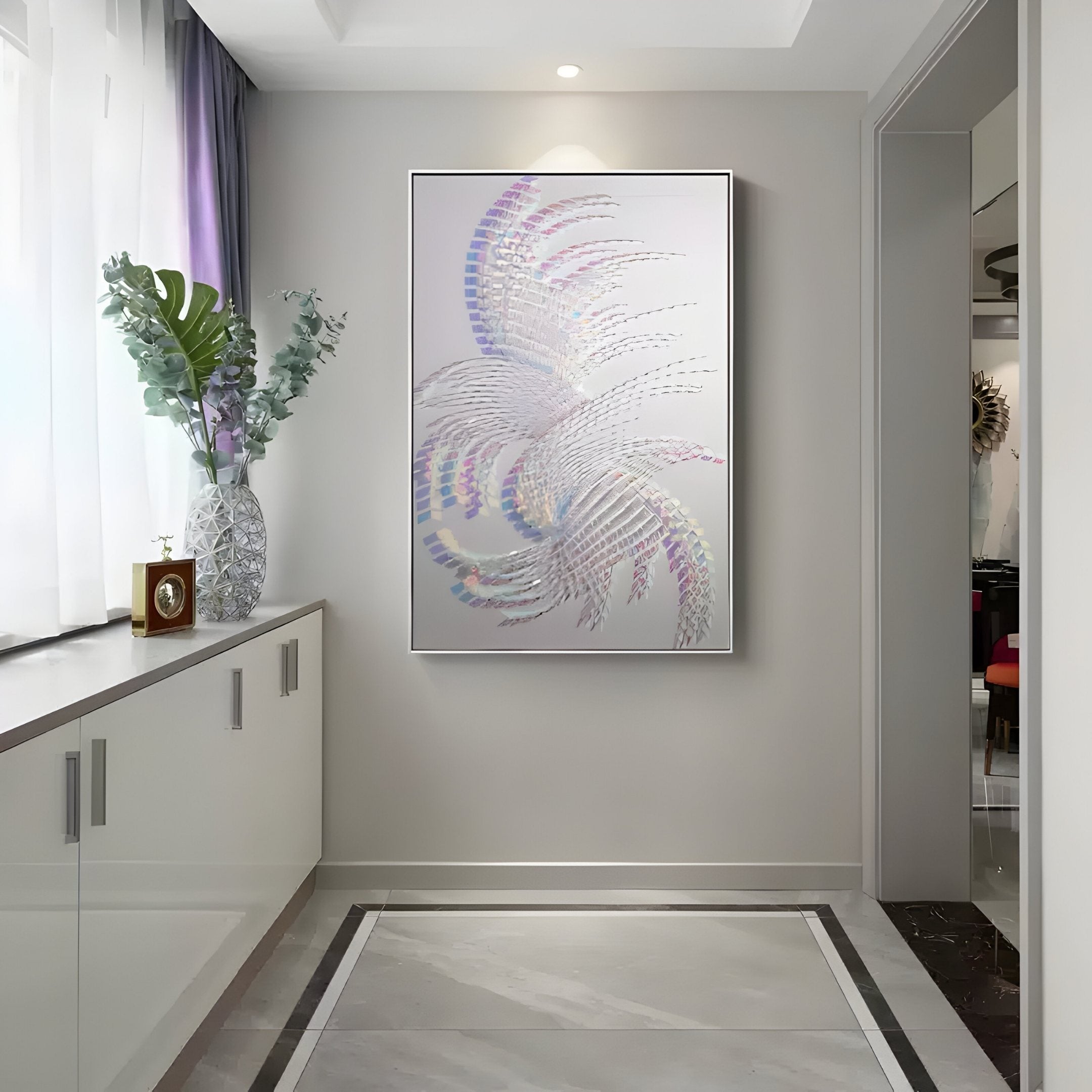 Lustra Iridescent Feather Motion Acrylic 3D Wall Art
