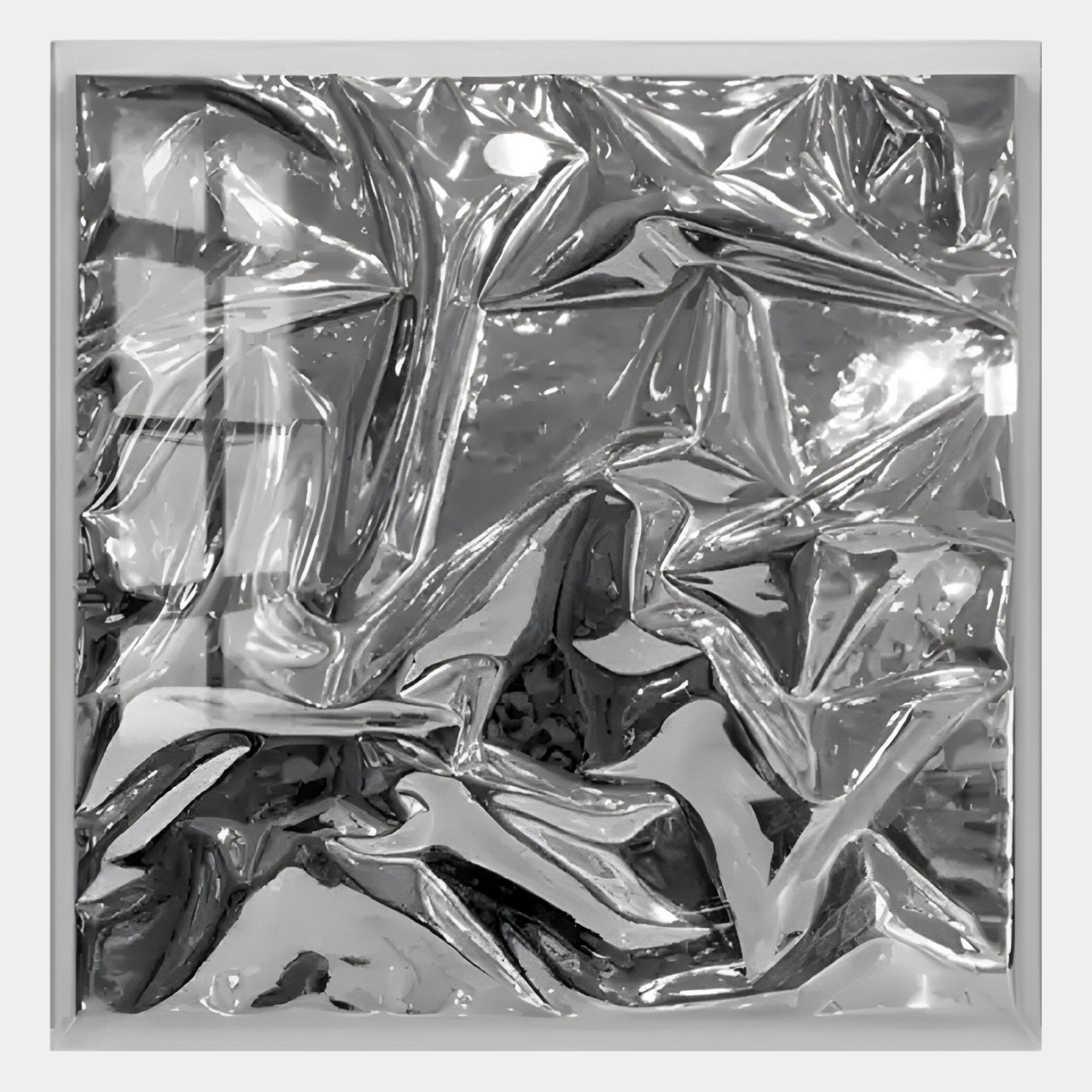 Moden Silver Metallic Flow Leather 3D Wall Art