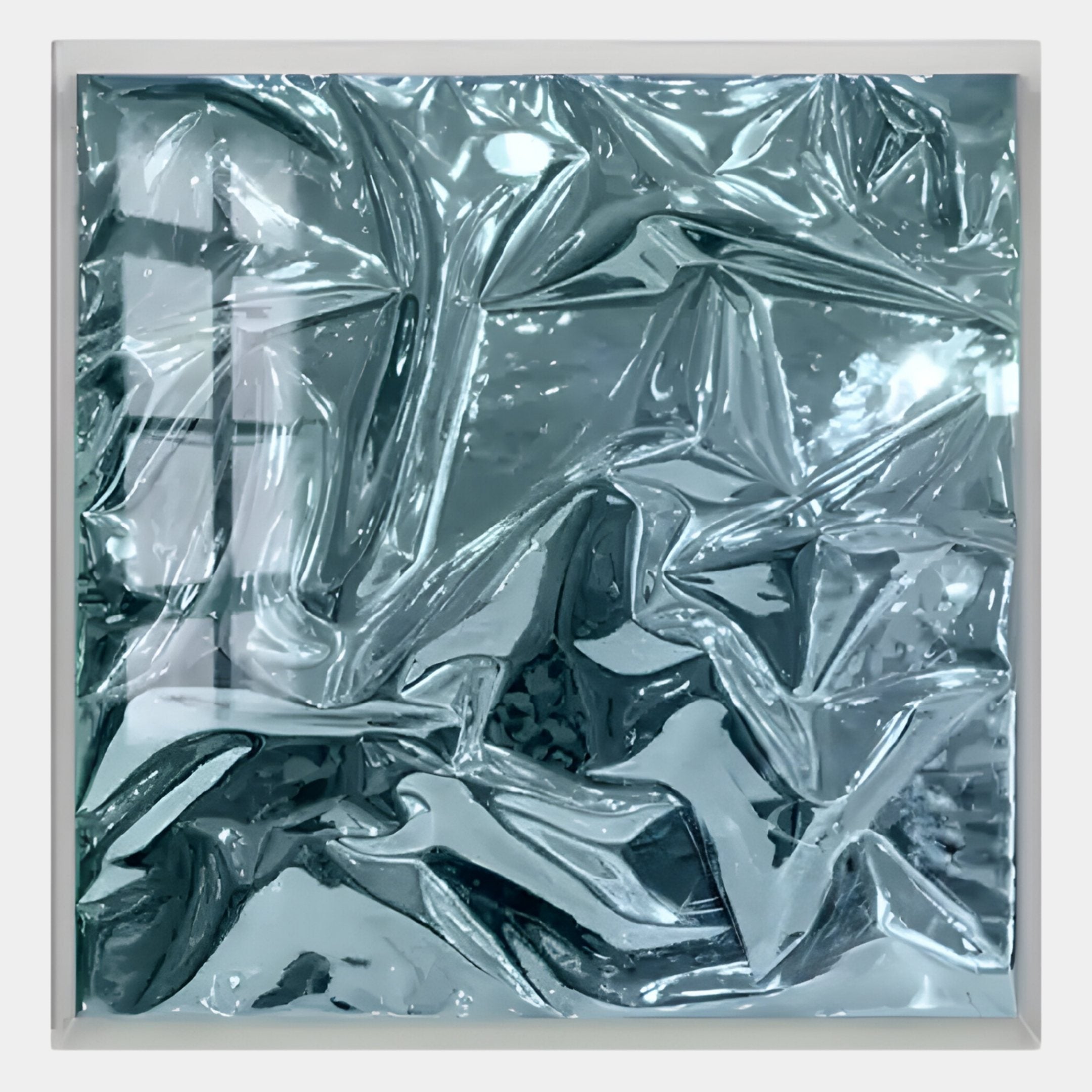 Moden Steel Blue Metallic Flow Leather 3D Wall Art