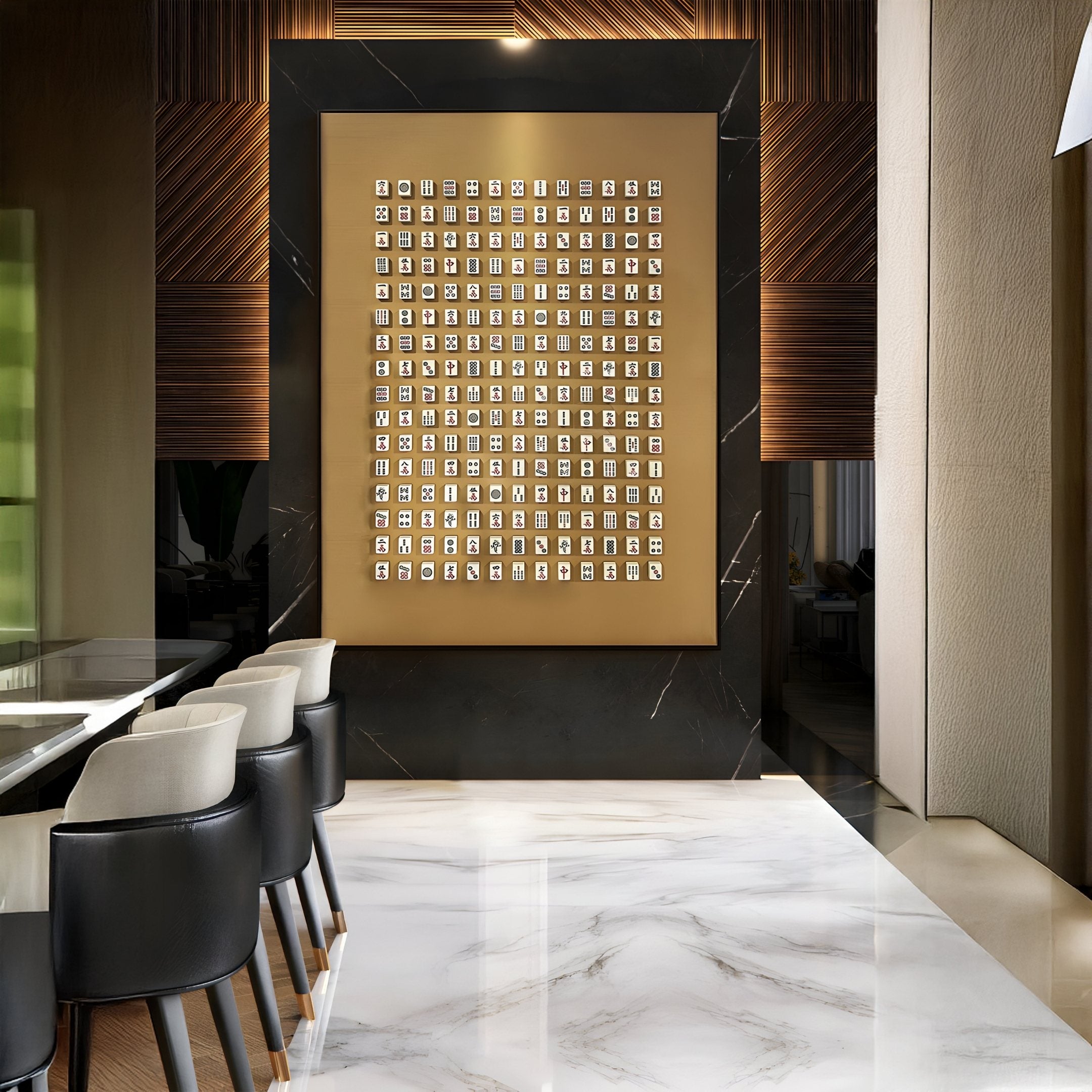 Echoes Mahjong Bamboo & Acrylic 3D Wall Art