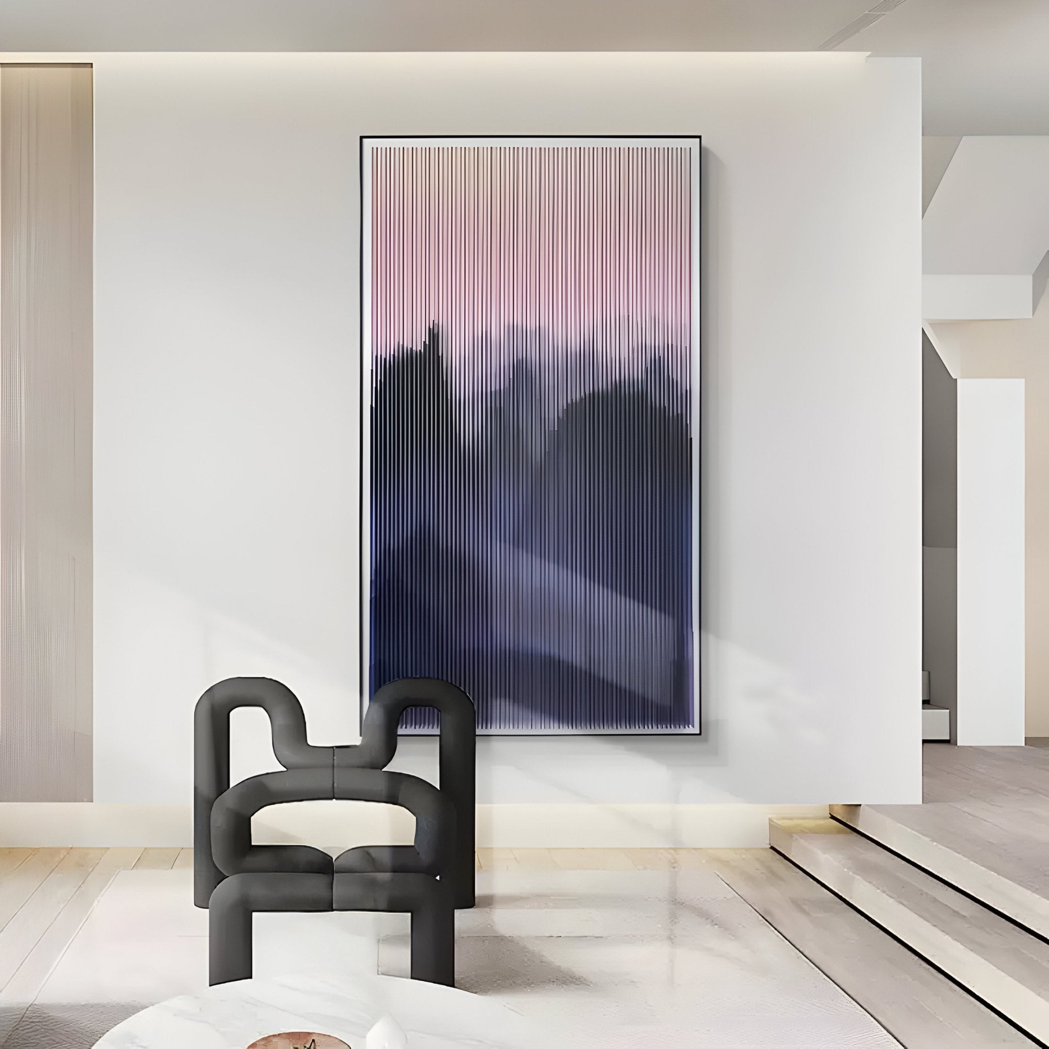 Mistline Violet Haze Mountain Scene Acrylic 3D Wall Art