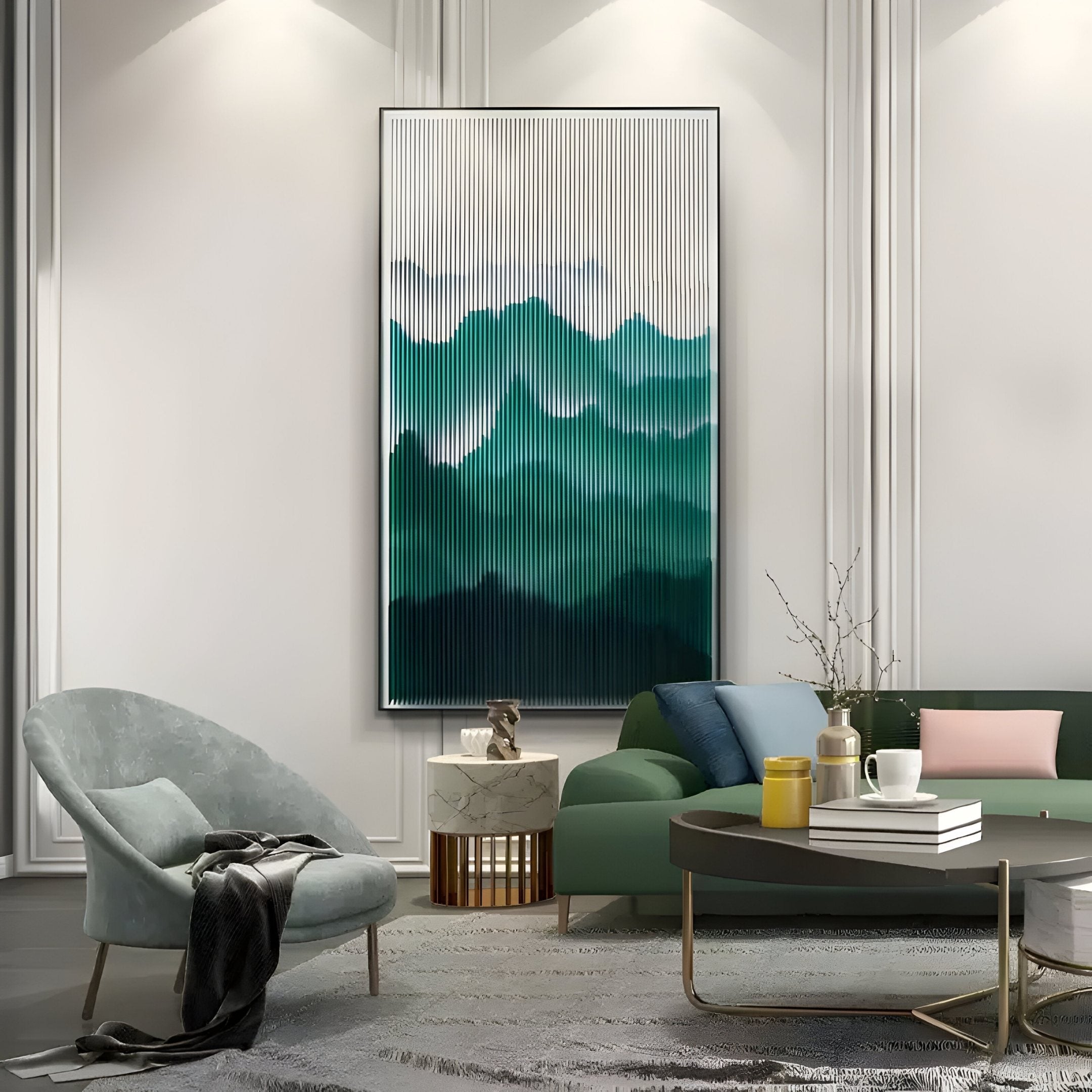 Mistline Emerald Mountain Scene Acrylic 3D Wall Art