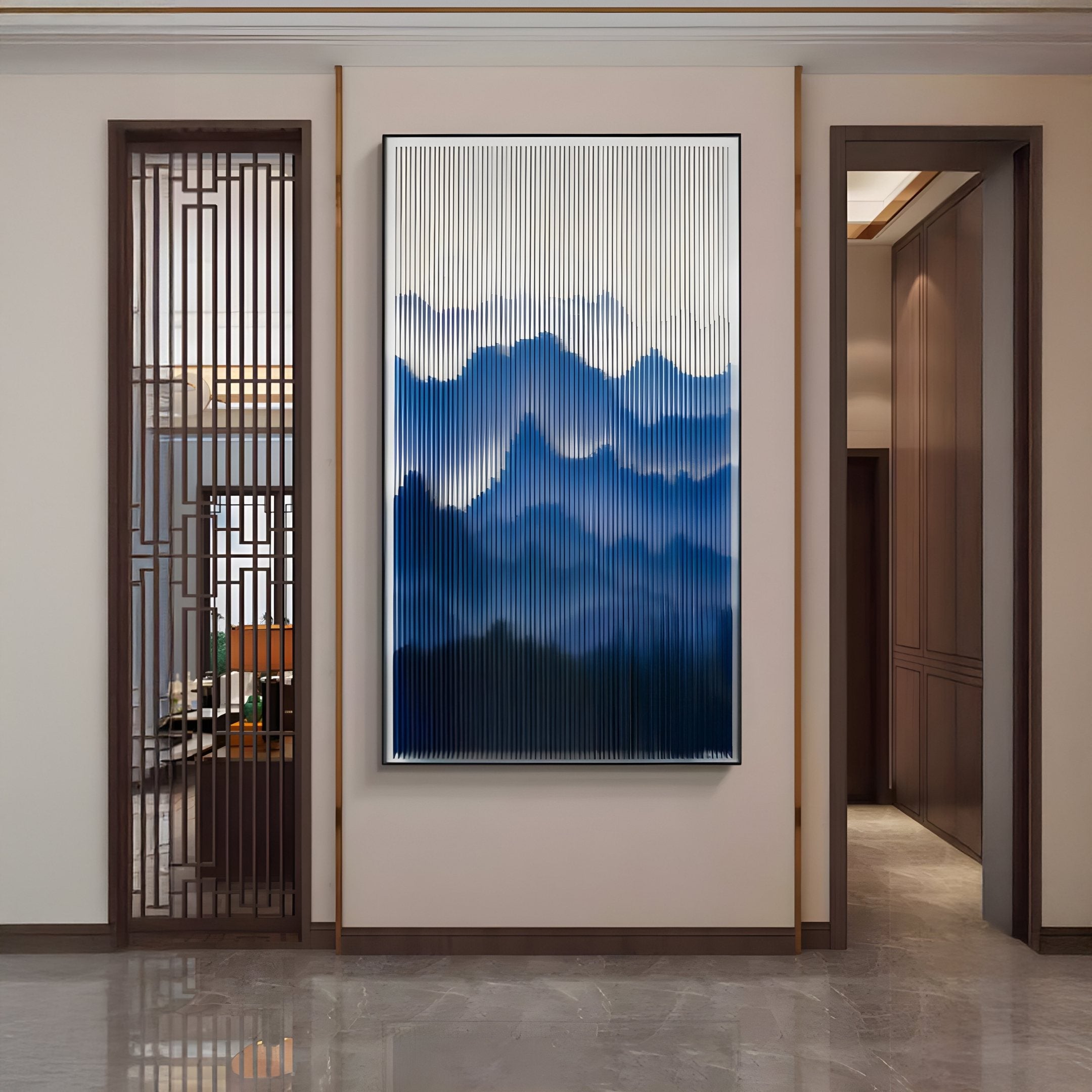 Mistline Indigo Mountain Scene Acrylic 3D Wall Art