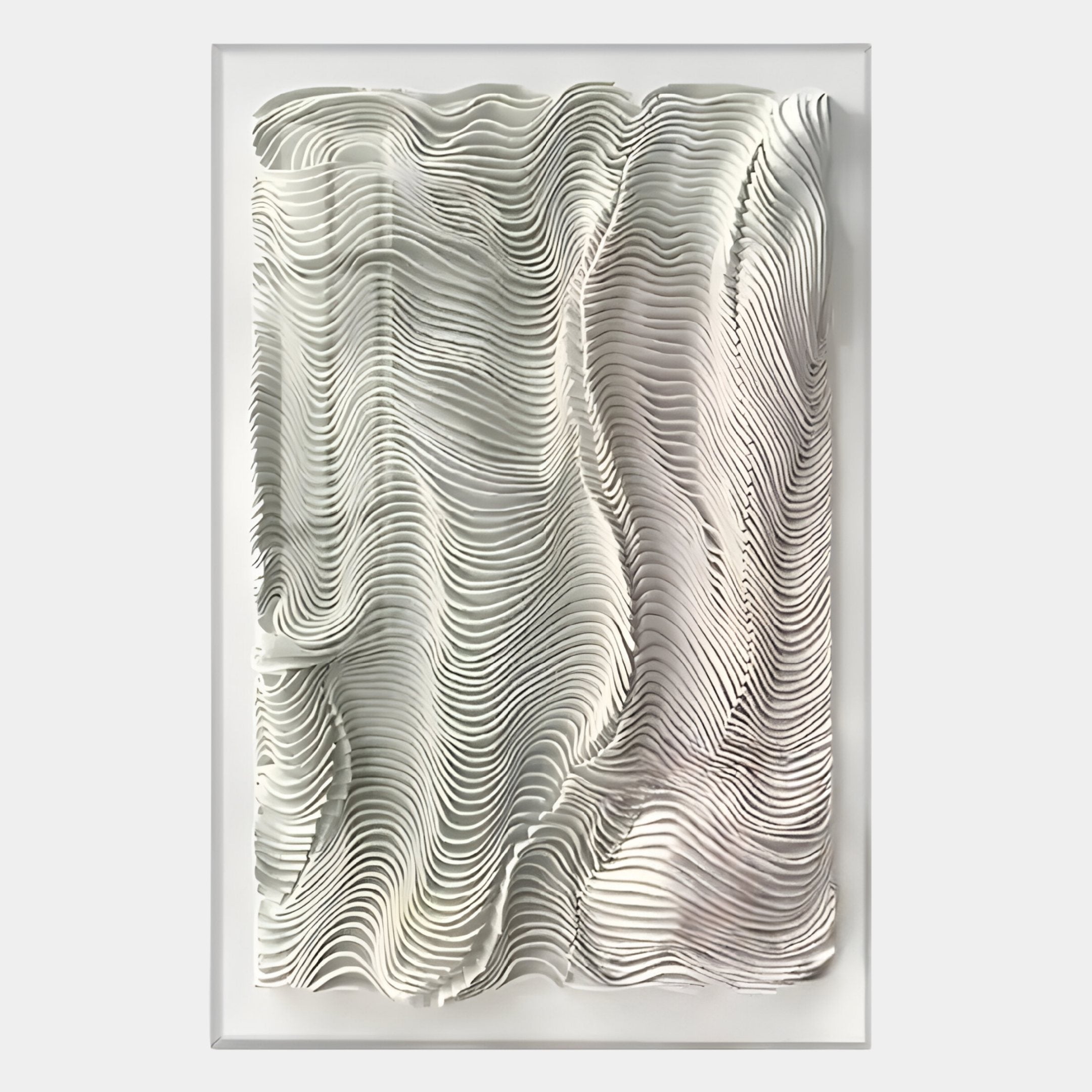 Contour Stone Grey Fluid Terrain Lines Felt 3D Wall Art