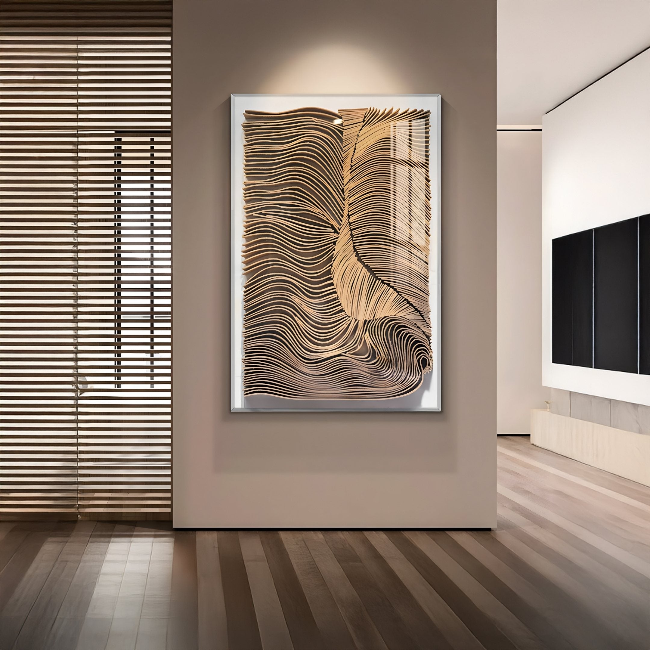 Contour Earth Brown Carved Canyon Folds Felt 3D Wall Art