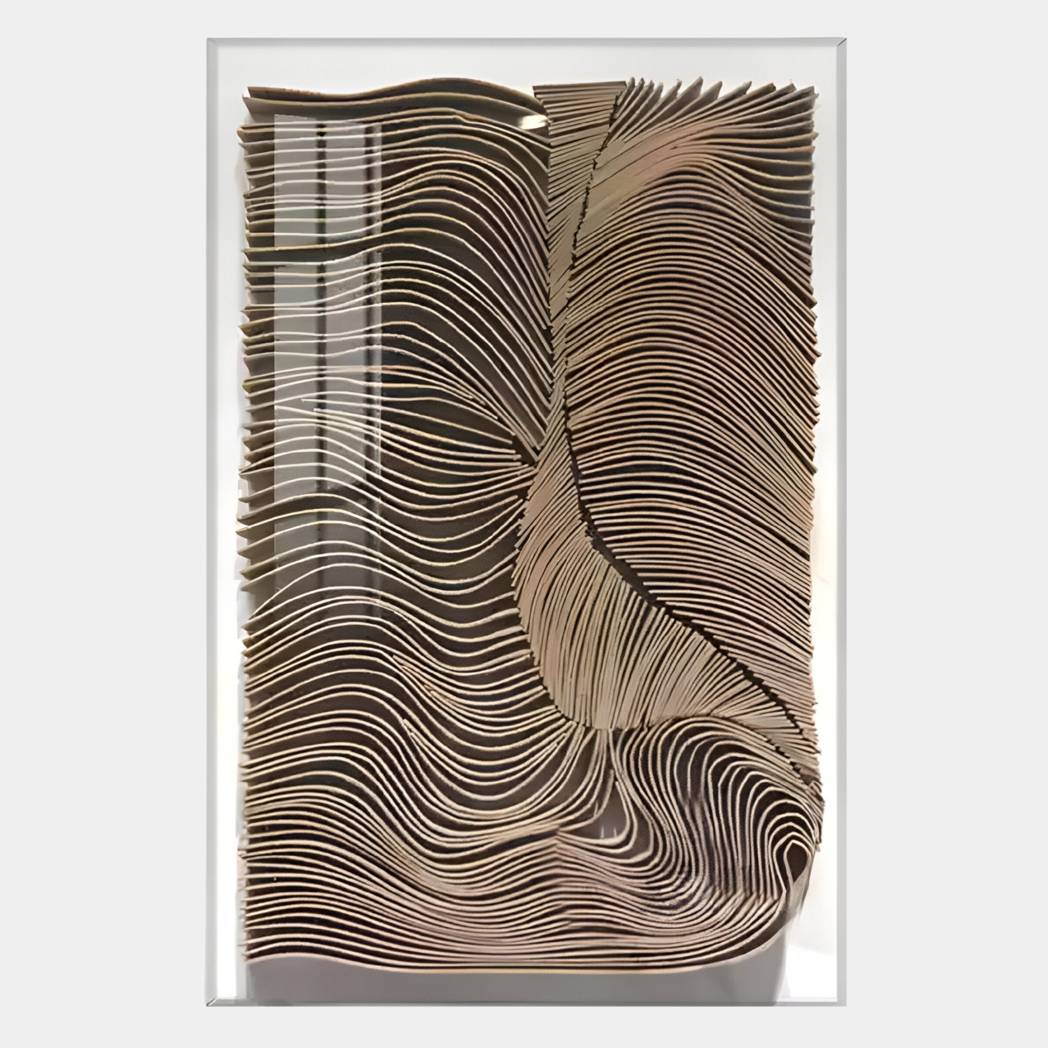 Contour Earth Brown Carved Canyon Folds Felt 3D Wall Art