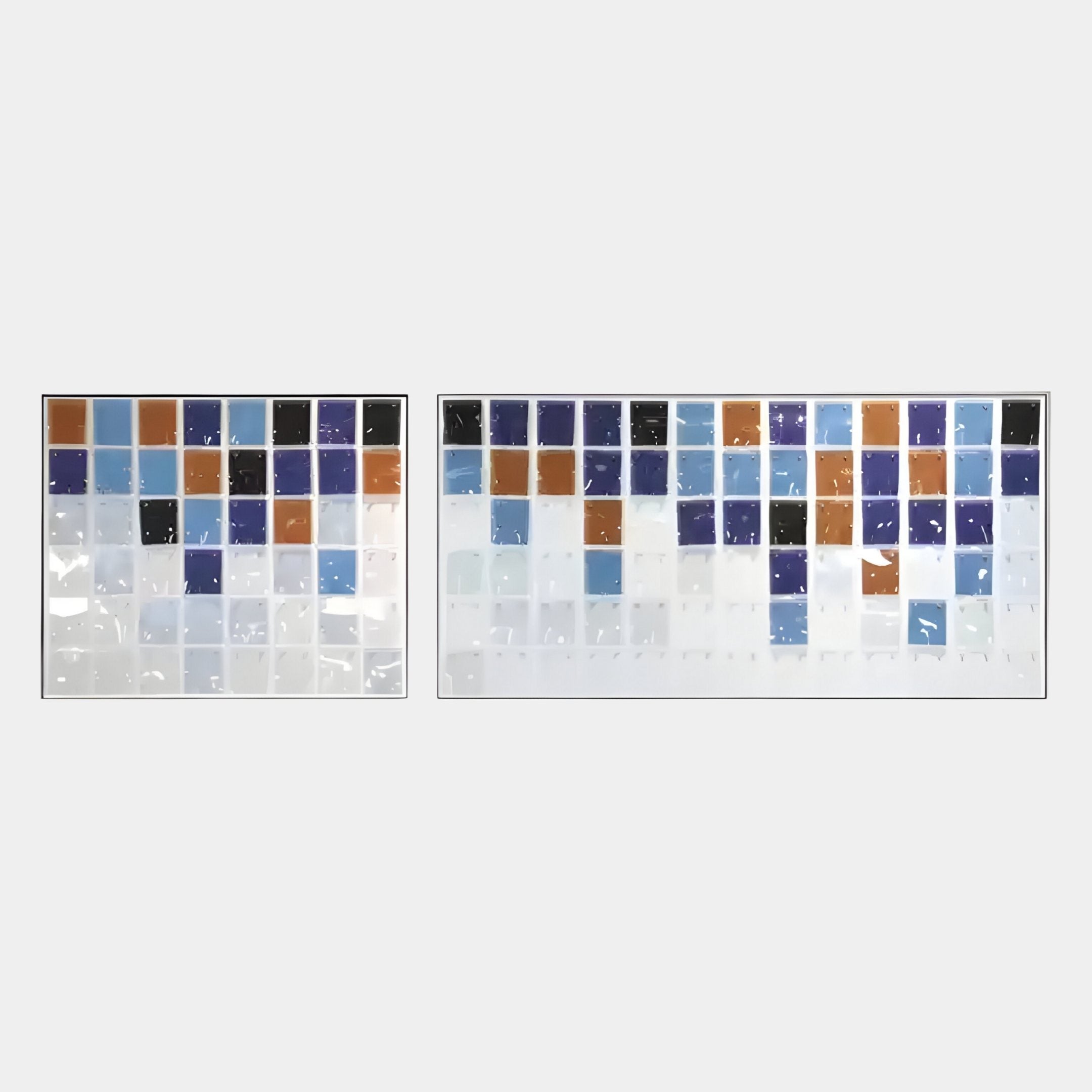 Matrix I Blue & Brown Gradient Mosaic Grid Acrylic 3D Wall Art