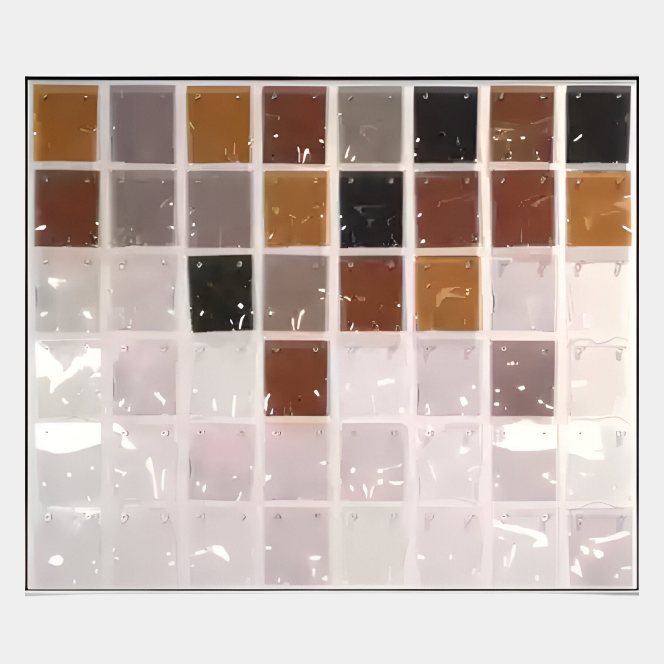 Matrix III Blush Brown Harmony Mosaic Grid Acrylic 3D Wall Art