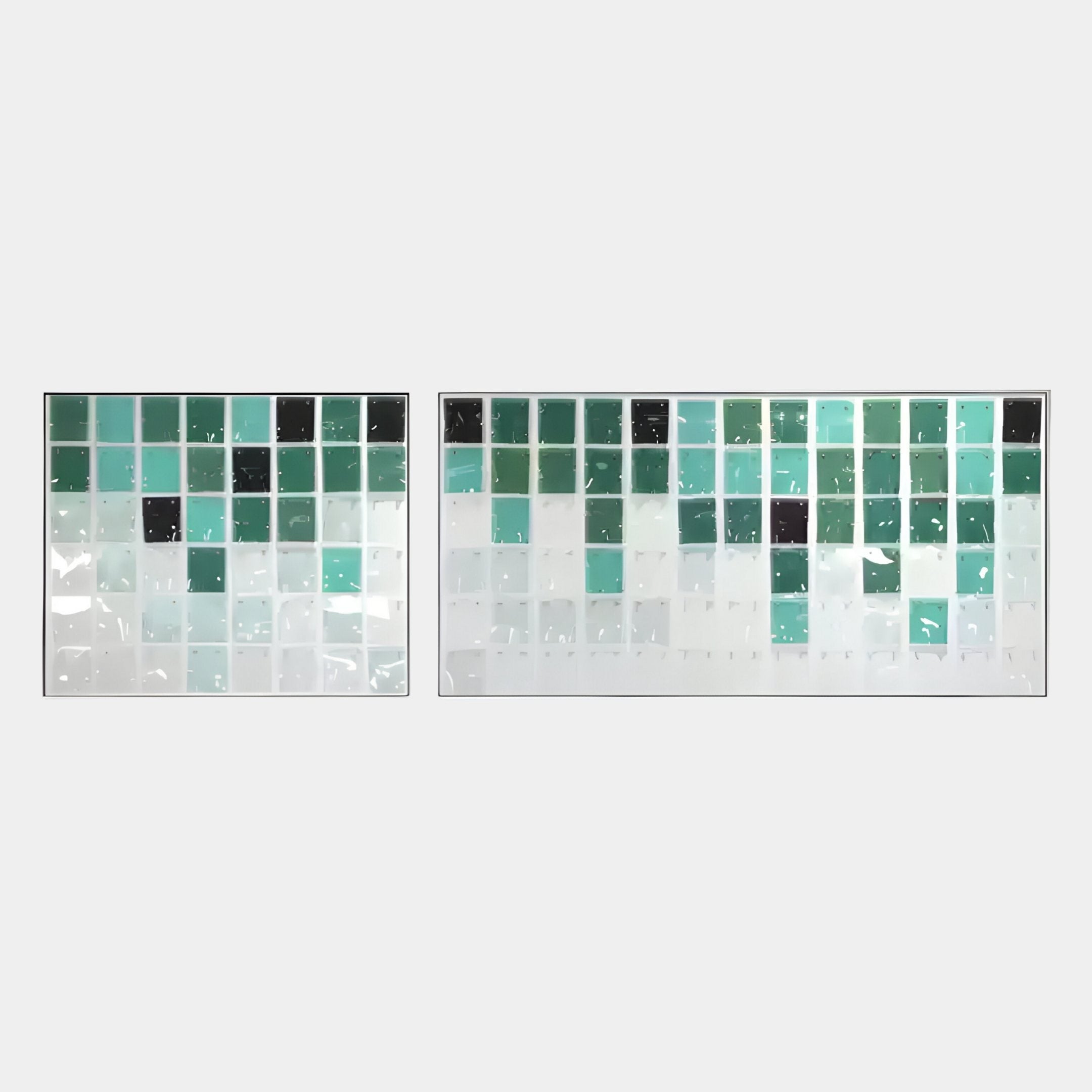 Matrix I Teal Fade Mosaic Grid Acrylic 3D Wall Art