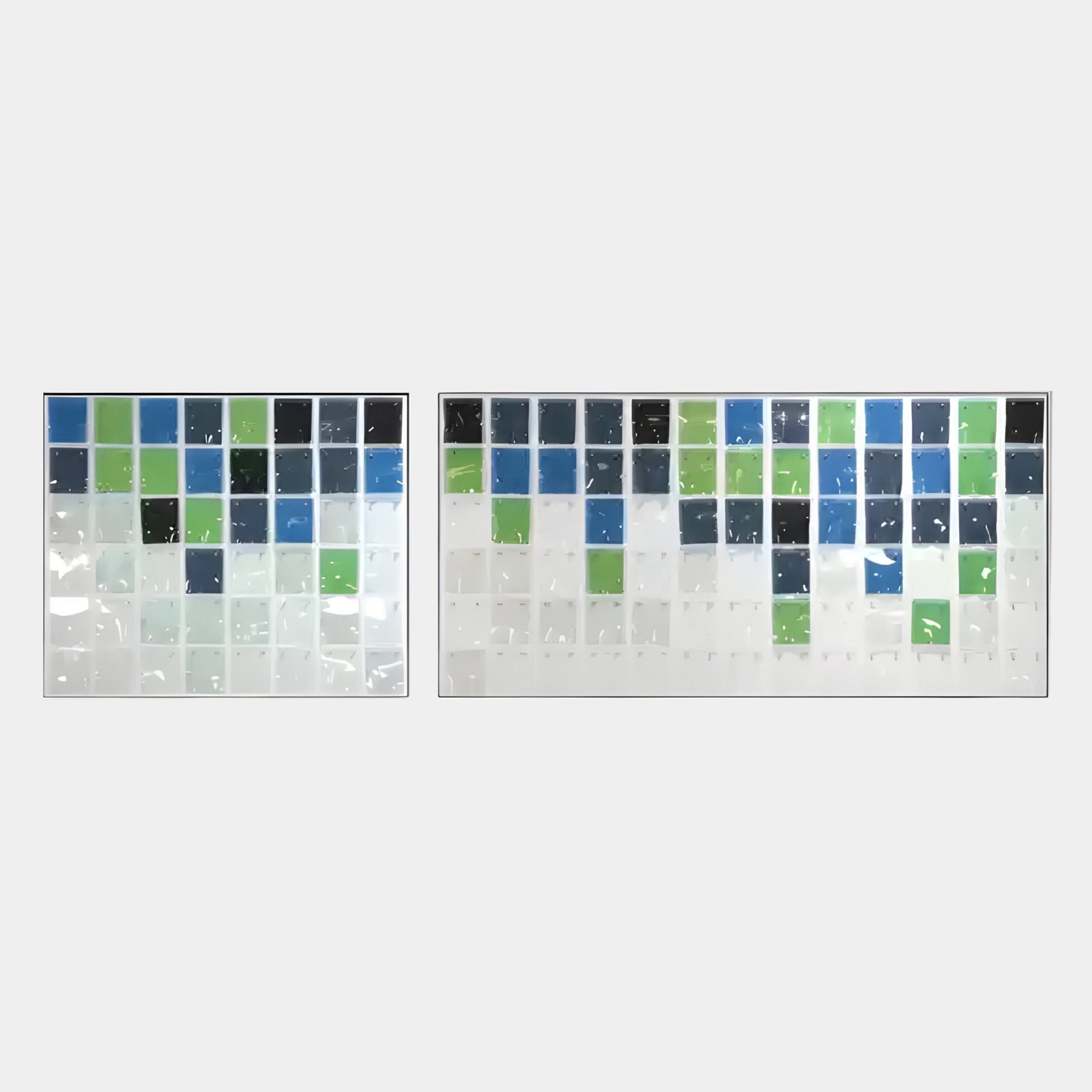 Matrix I Blue & Green Rhythm Mosaic Grid Acrylic 3D Wall Art