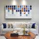 Matrix II Blue & Brown Gradient Mosaic Grid Acrylic 3D Wall Art