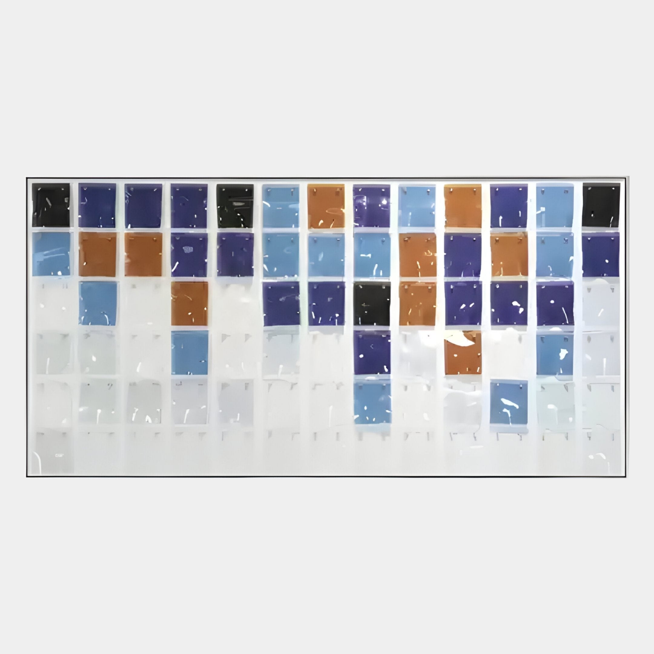 Matrix II Blue & Brown Gradient Mosaic Grid Acrylic 3D Wall Art