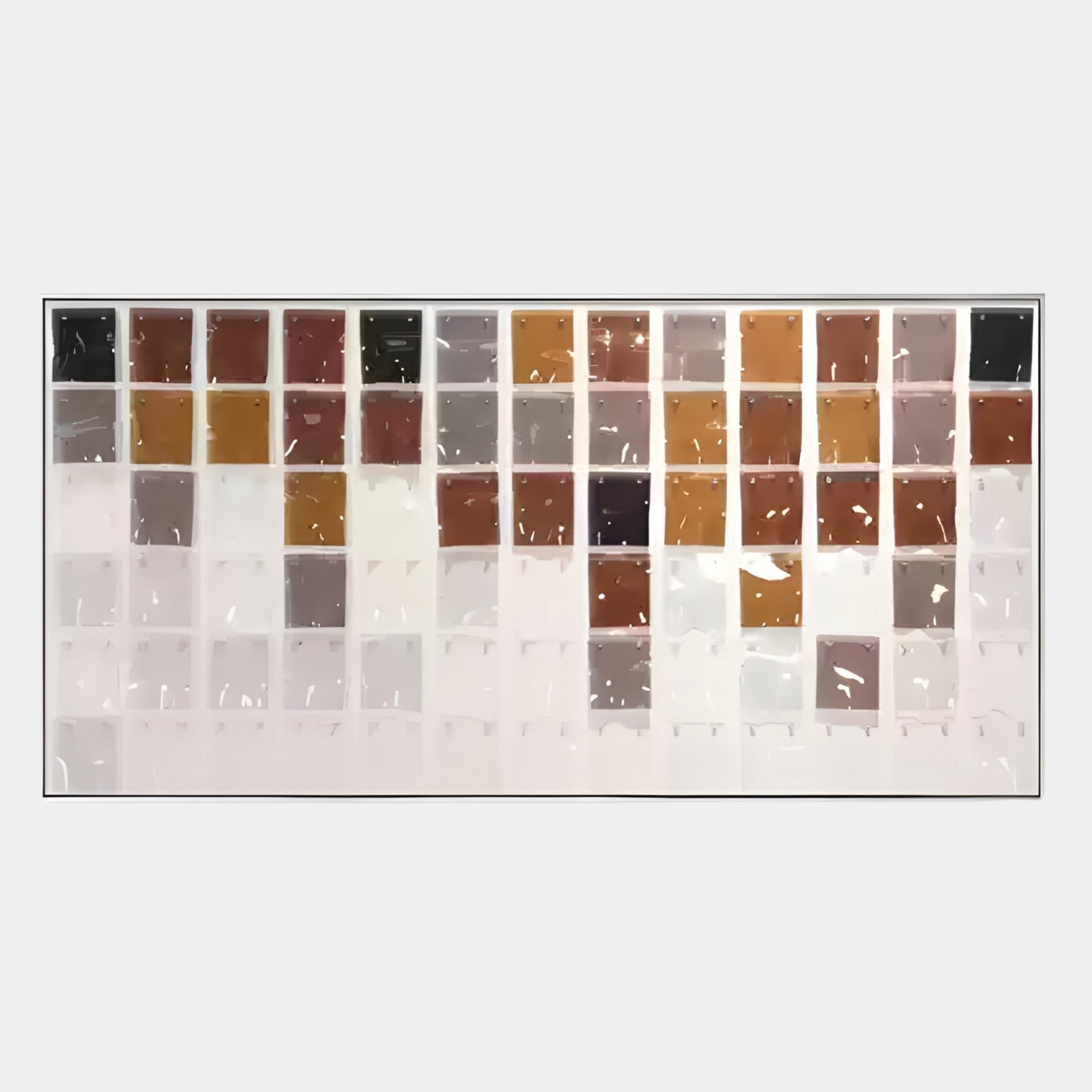 Matrix II Blush Brown Harmony Mosaic Grid Acrylic 3D Wall Art