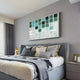 Matrix II Teal Fade Mosaic Grid Acrylic 3D Wall Art