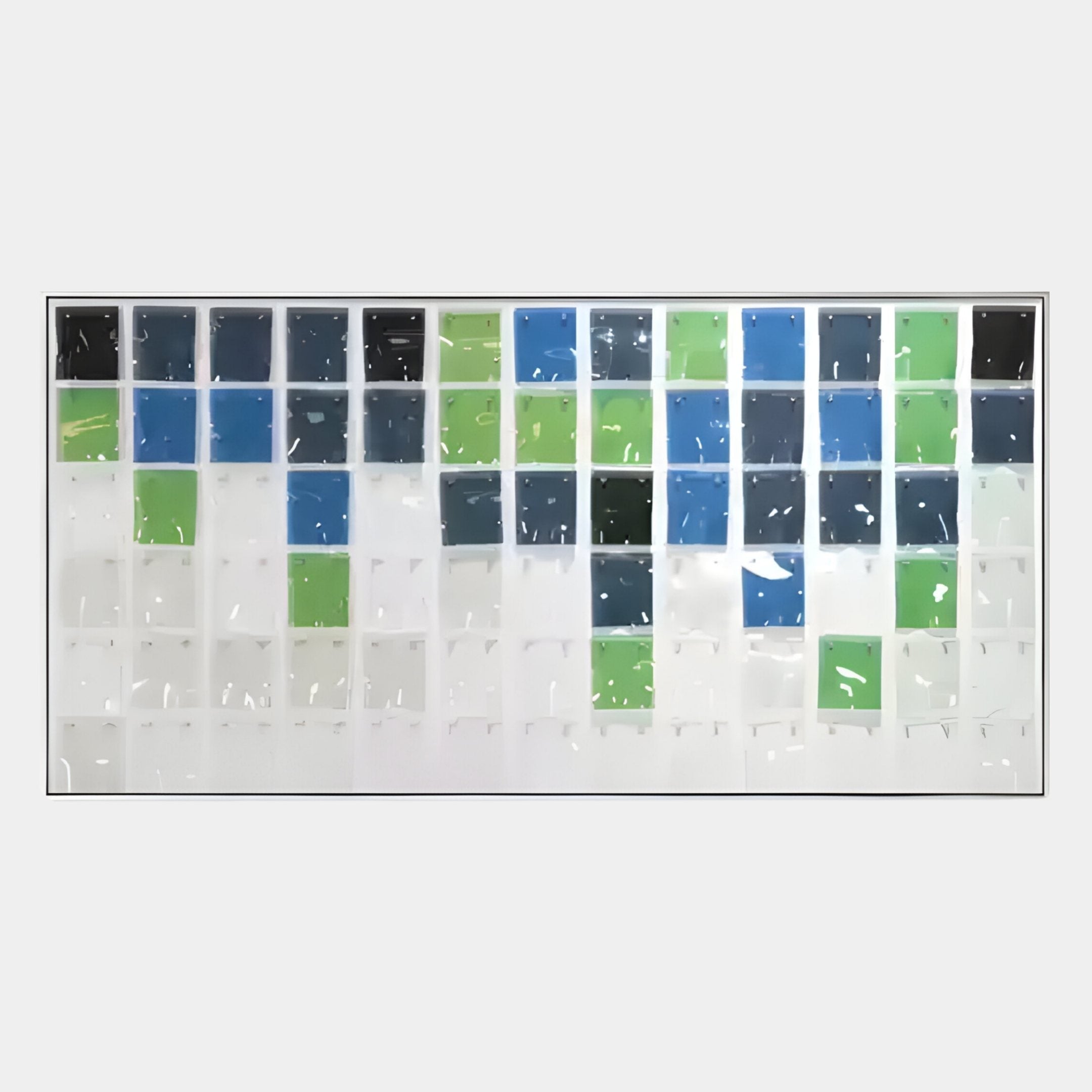 Matrix II Blue & Green Rhythm Mosaic Grid Acrylic 3D Wall Art