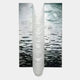 Tidefall Misty Teal Waters Frameless Acrylic & Crystal Beads 3D Wall Art