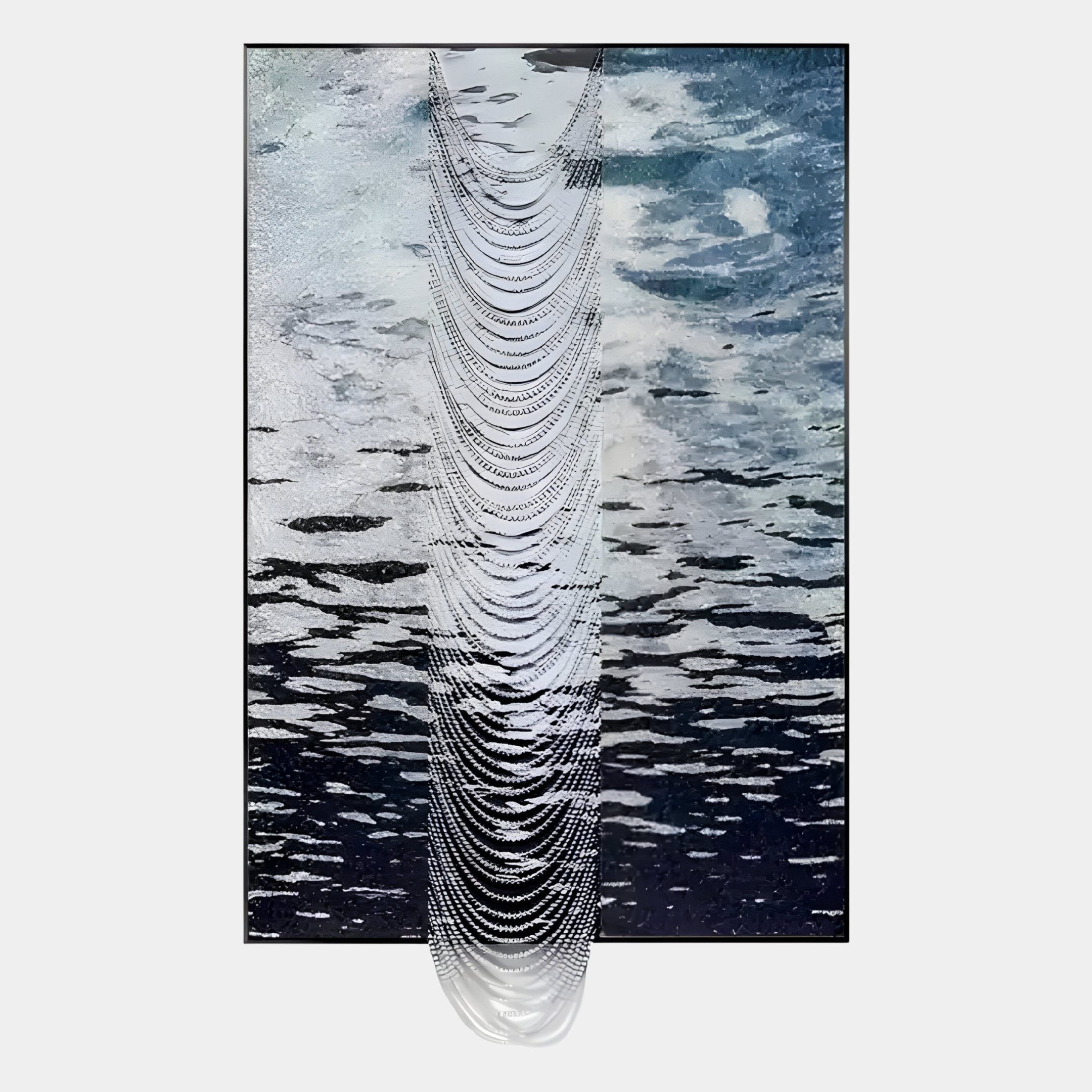 Tidefall Midnight Blue Waters Acrylic & Crystal Beads 3D Wall Art