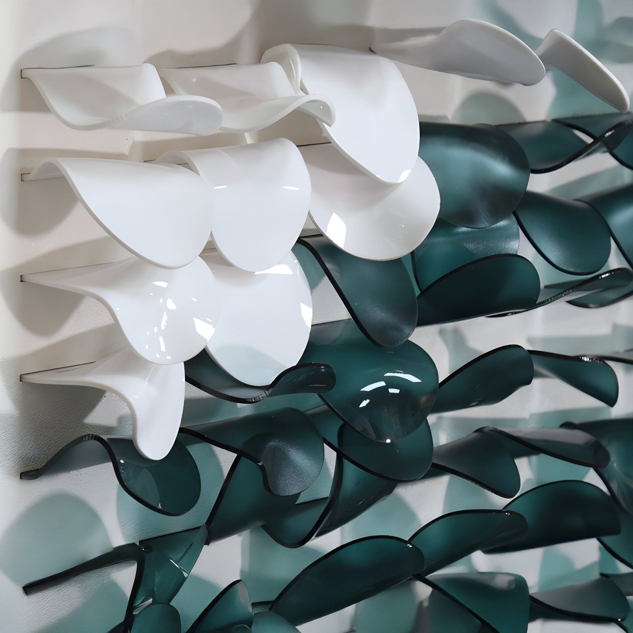 Fractura Emerald Green Vertical 3D Acrylic Wall Art