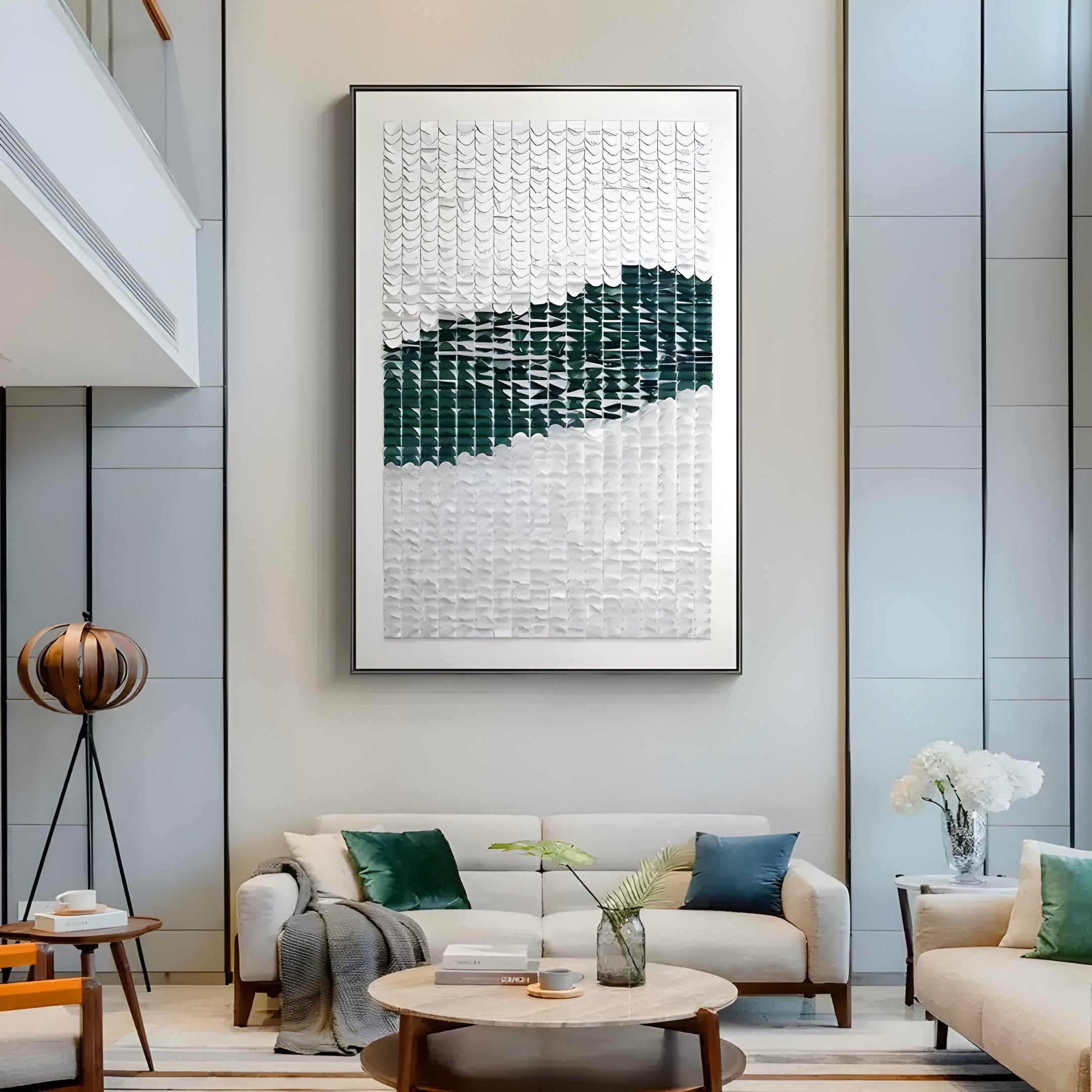 Fractura Emerald Green Vertical 3D Acrylic Wall Art
