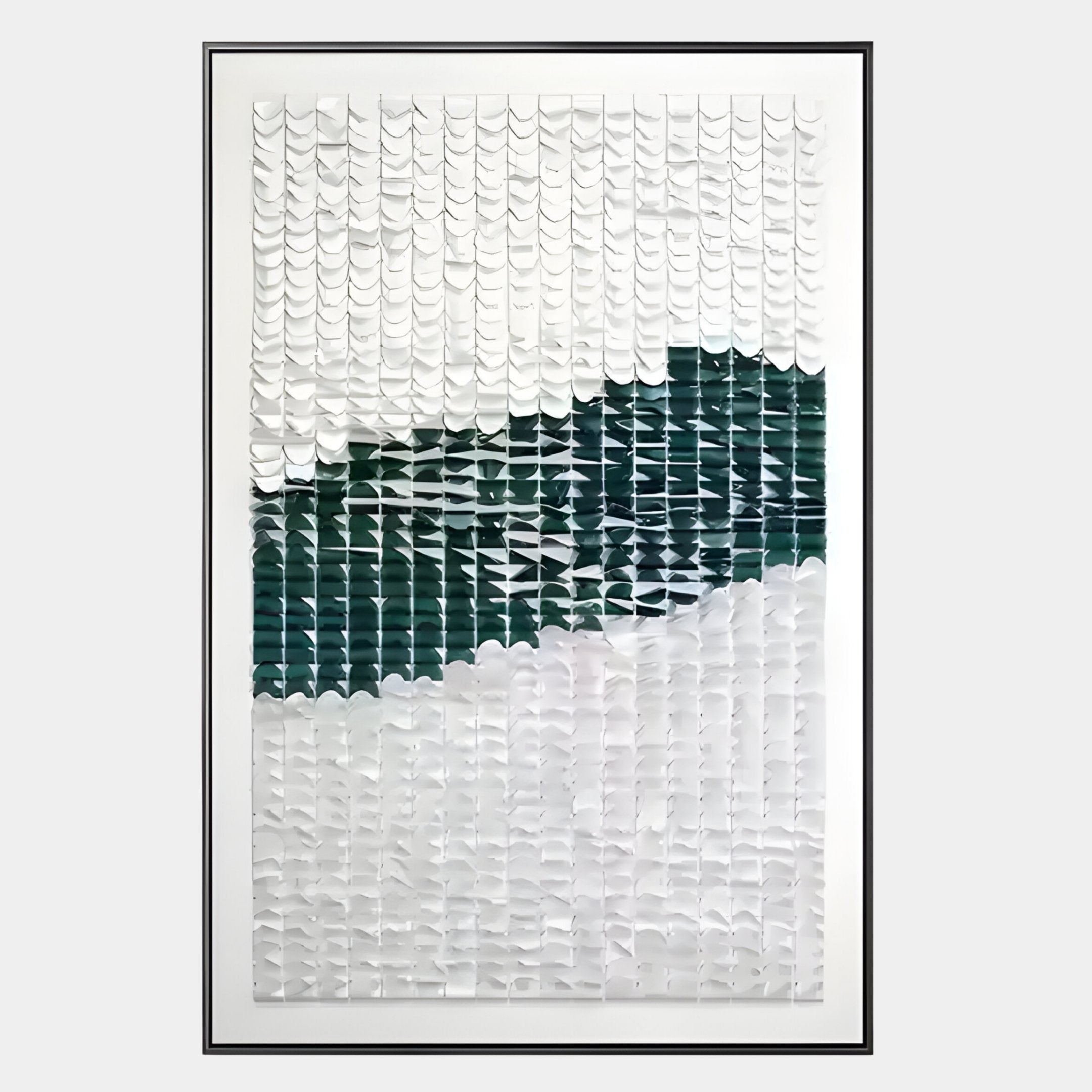 Fractura Emerald Green Vertical 3D Acrylic Wall Art