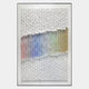 Wave I Pastel Gradient 3D Acrylic Wall Art by Giant Sculptures featuring layered white petal-like acrylic pieces over soft pink, blue, mint, and pale gold tones in a black-edged aluminium alloy frame.