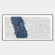 Fractura Deep Indigo Wide 3D Acrylic Wall Art featuring rows of sculpted petal-like white acrylic elements with a deep indigo swathe, set in a slim aluminium alloy frame against a light background.