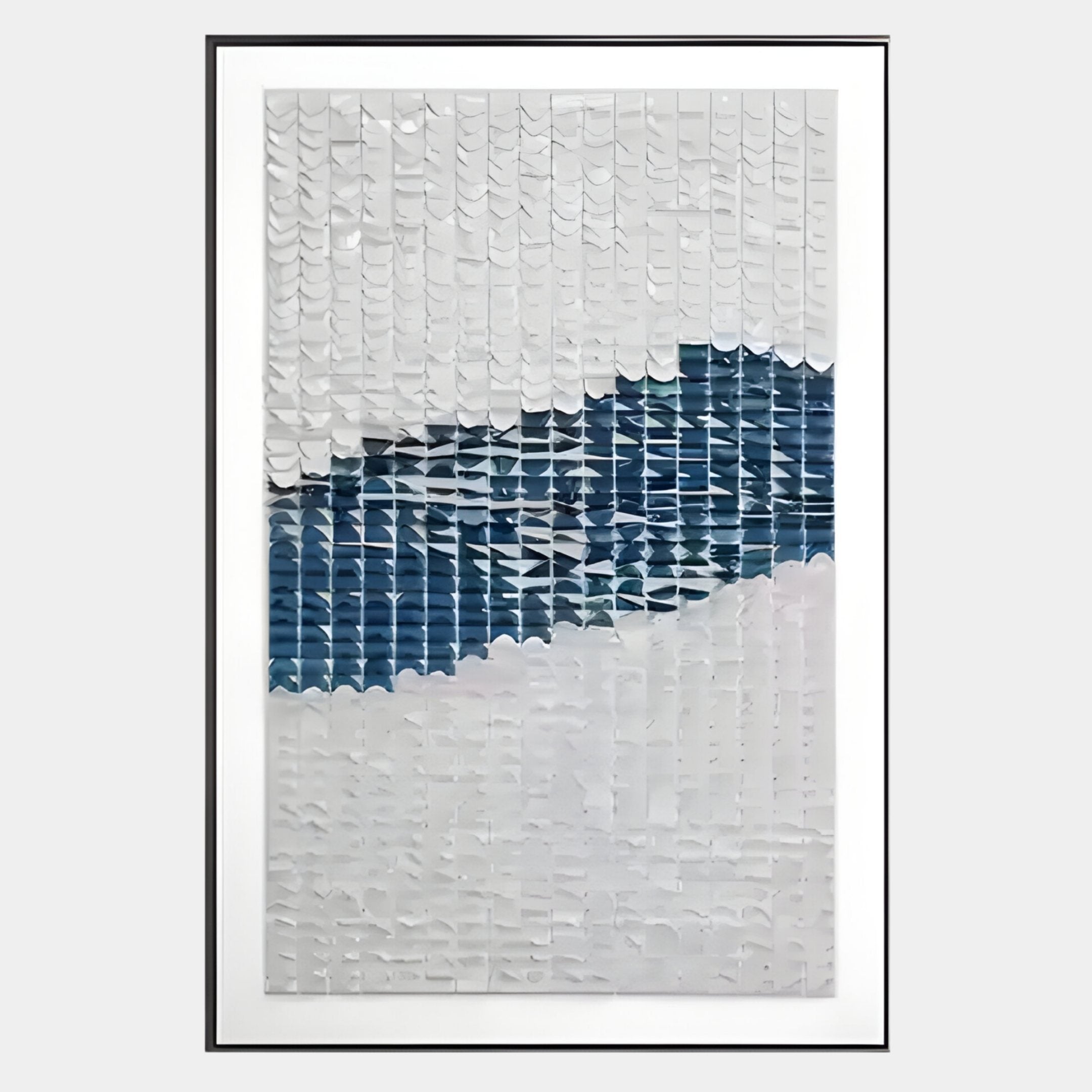 Fractura Deep Indigo Vertical 3D Acrylic Wall Art