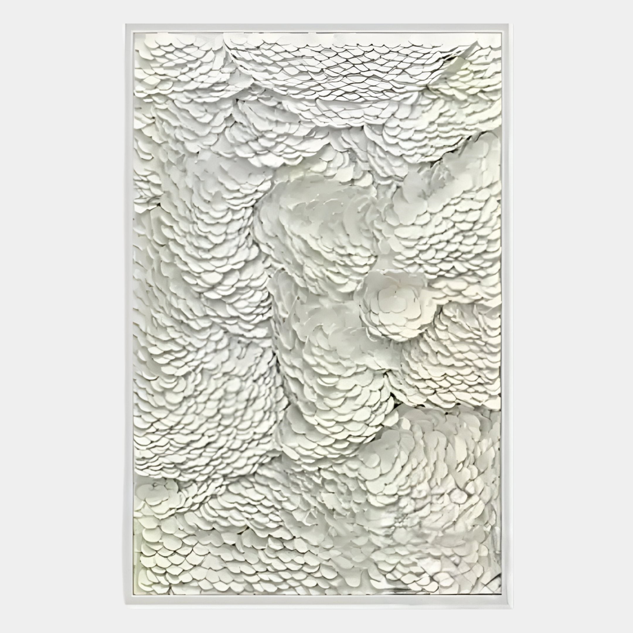 Petalwave Beige Textured Bloom Leather 3D Wall Art