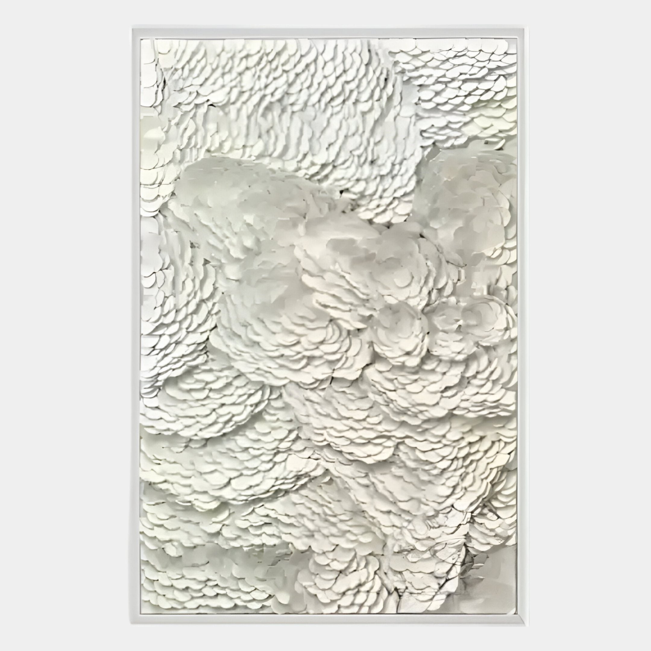 Petalwave Beige Ripple Cluster Leather 3D Wall Art